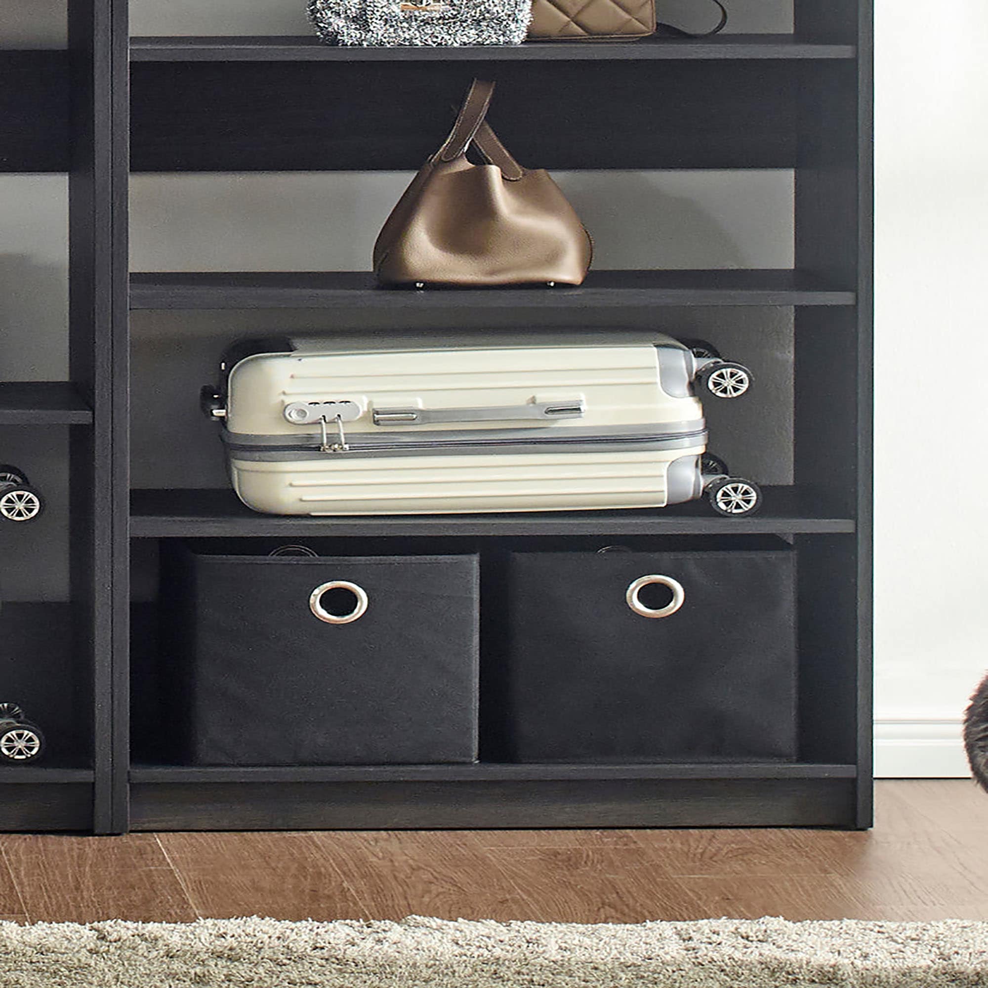 Klair Living Prosper 94.08-in to 94.08-in W Walk-in Portable closet Dark Gray Solid Shelving Wood Closet System