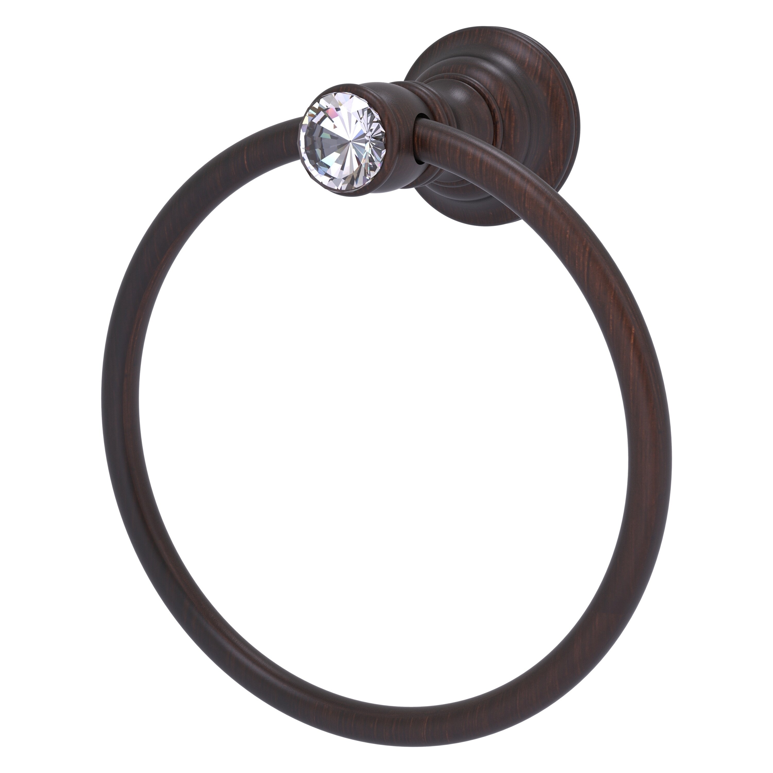 Allied Brass CC-16-VB Carolina Crystal Venetian Bronze Wall mount Single Towel Ring