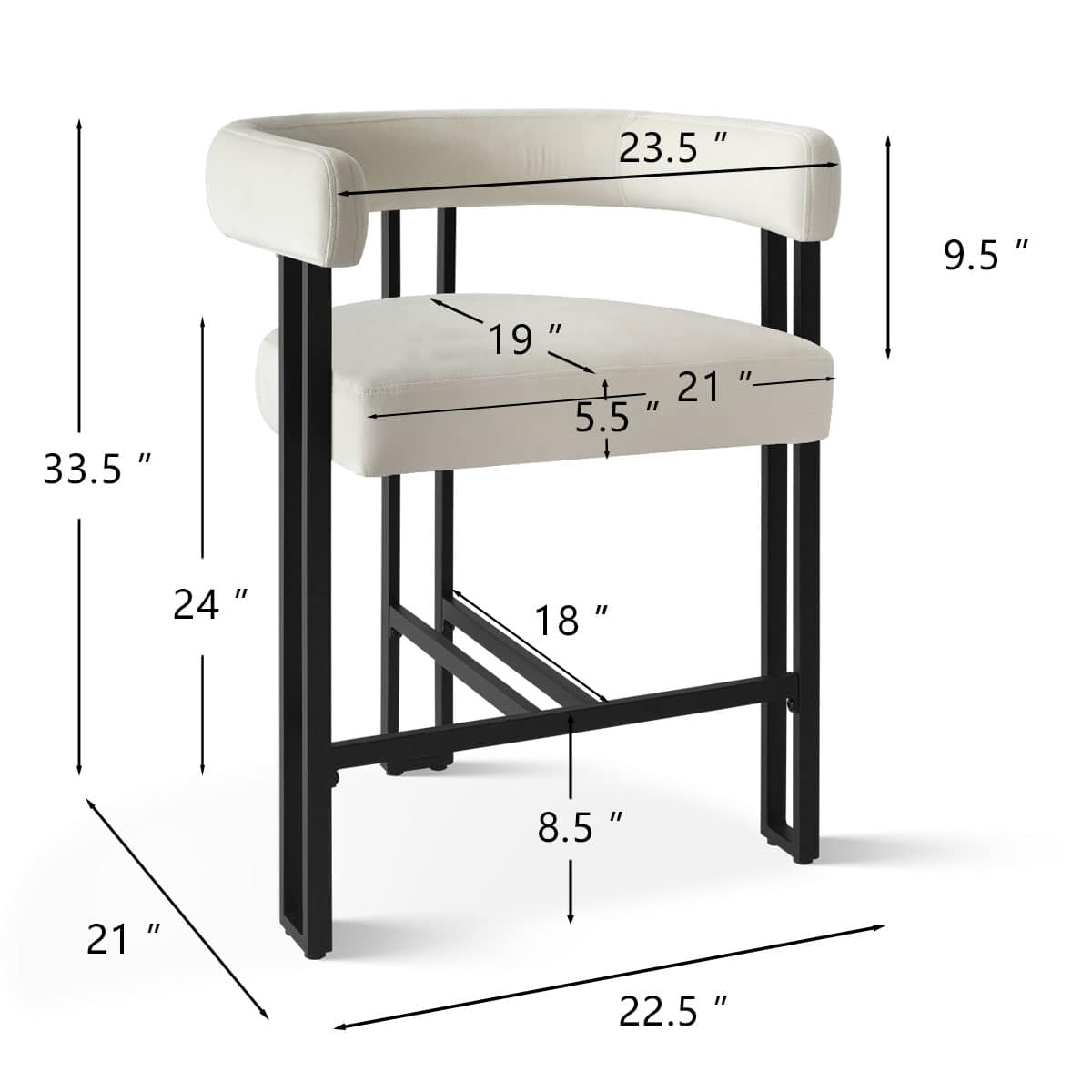 Maison Boucle MIA-C-V-BEIGE-1PK stools - View #3