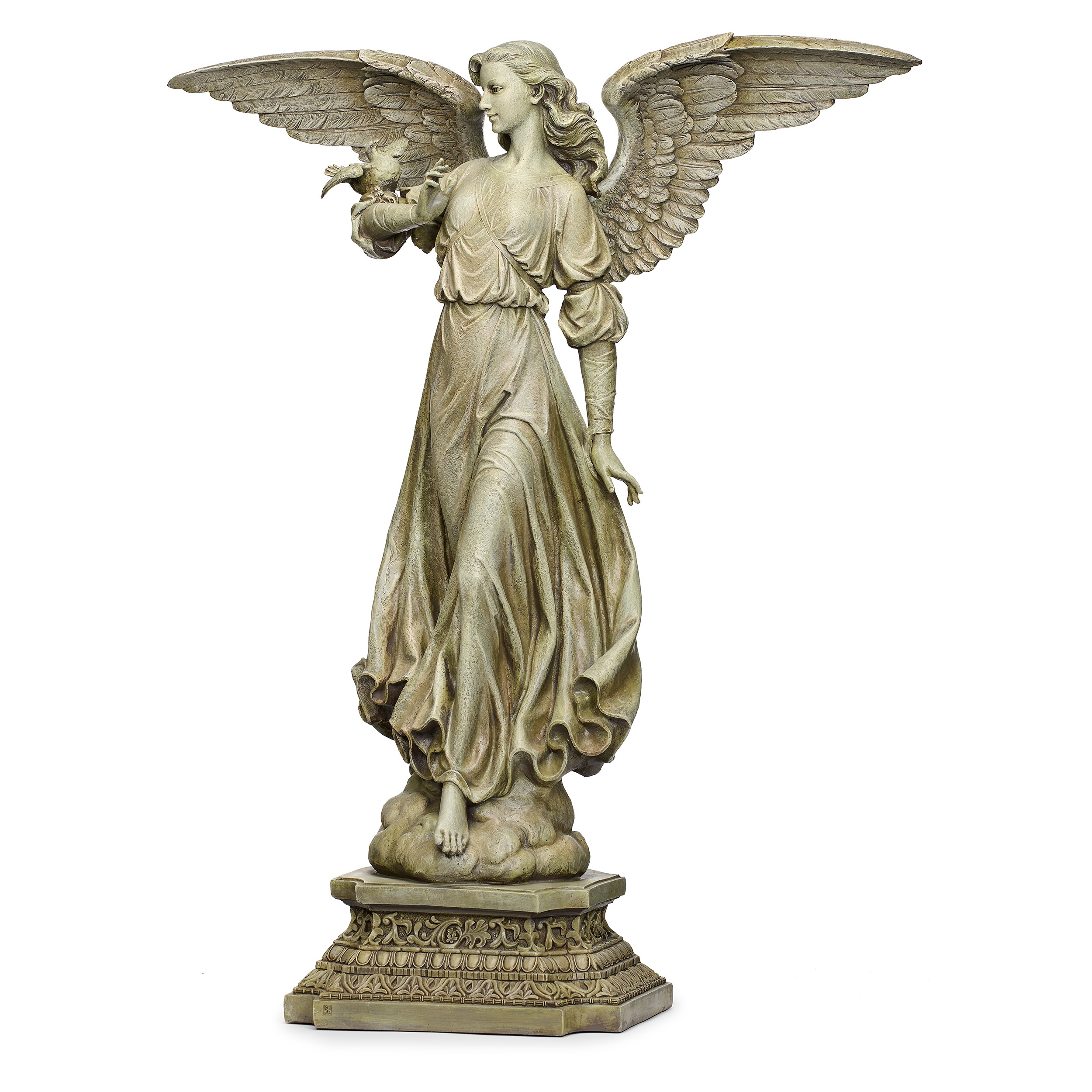 Roman 51-in H x 20-in W Gray Angels and Cherubs Garden Statue in the ...