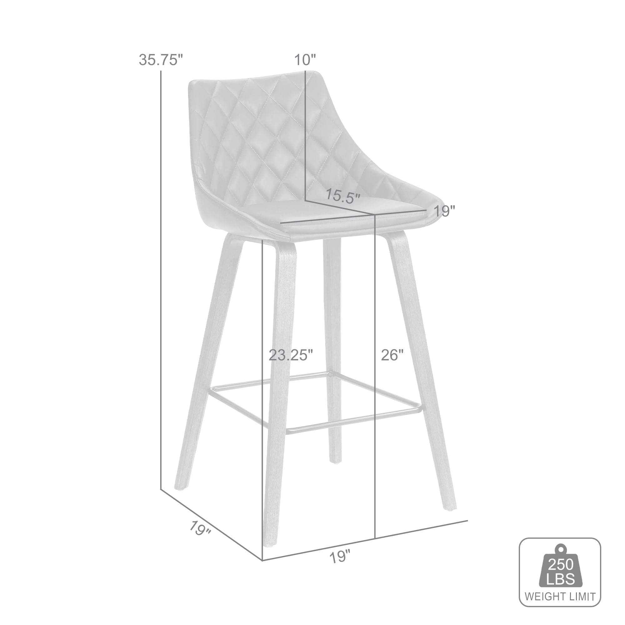 Armen Living LCDIBABLGR26 stools - View #7