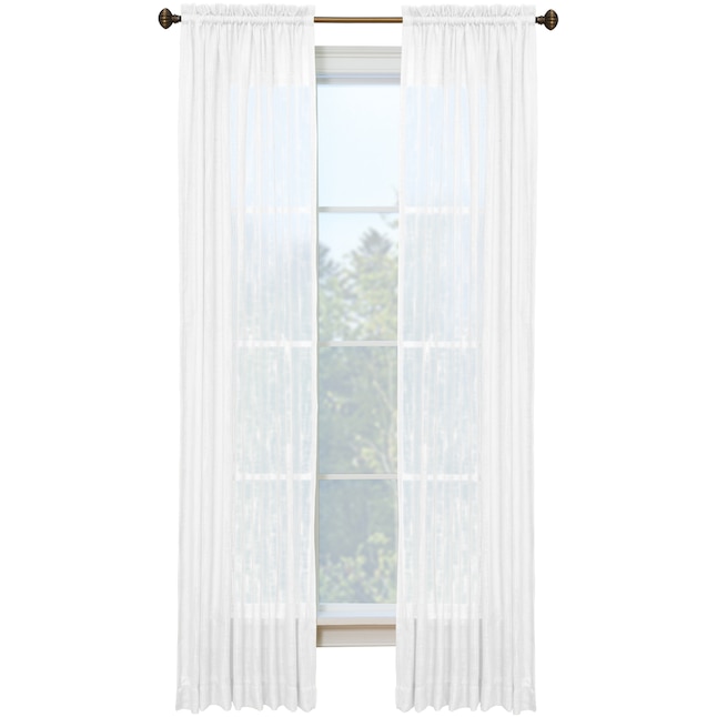 Style Selections 84 In Snow Polyester, 84 Sheer Curtain Panels
