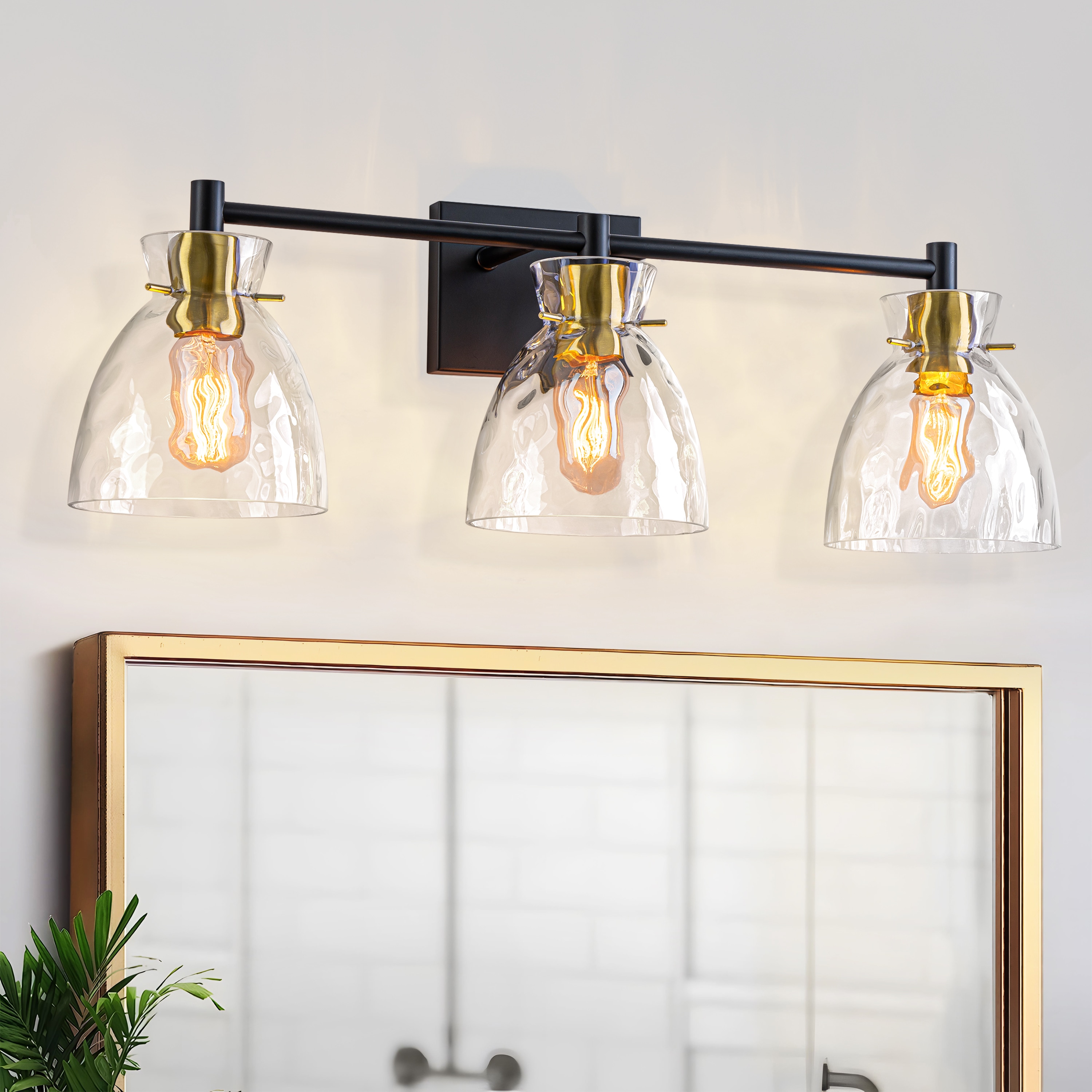 GoYeel 24.7-in 3 Light Black Modern/contemporary Bathroom Vanity light bar