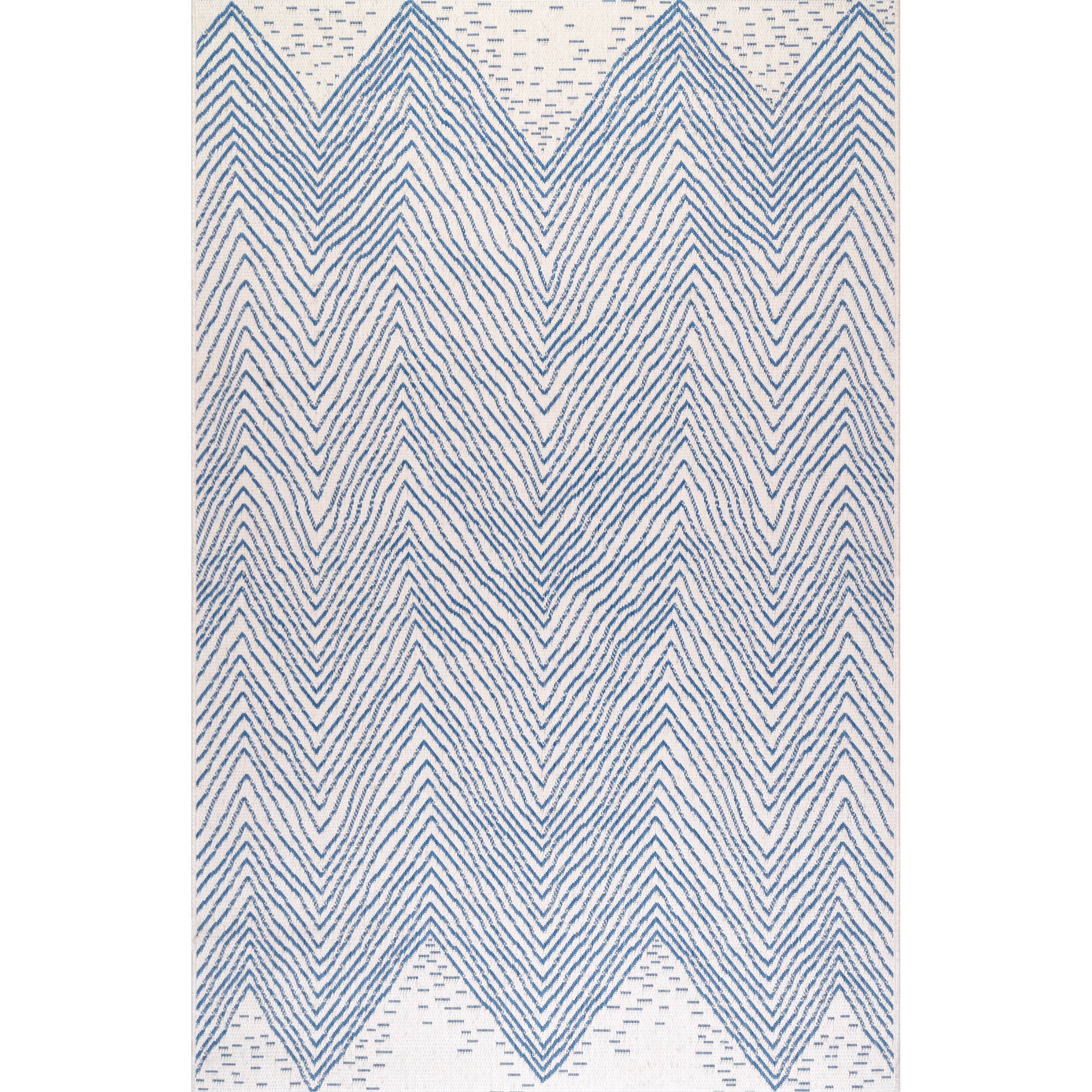 nuLOOM 62''x24'' Reversible Wavy Chevron Blue Square Rug