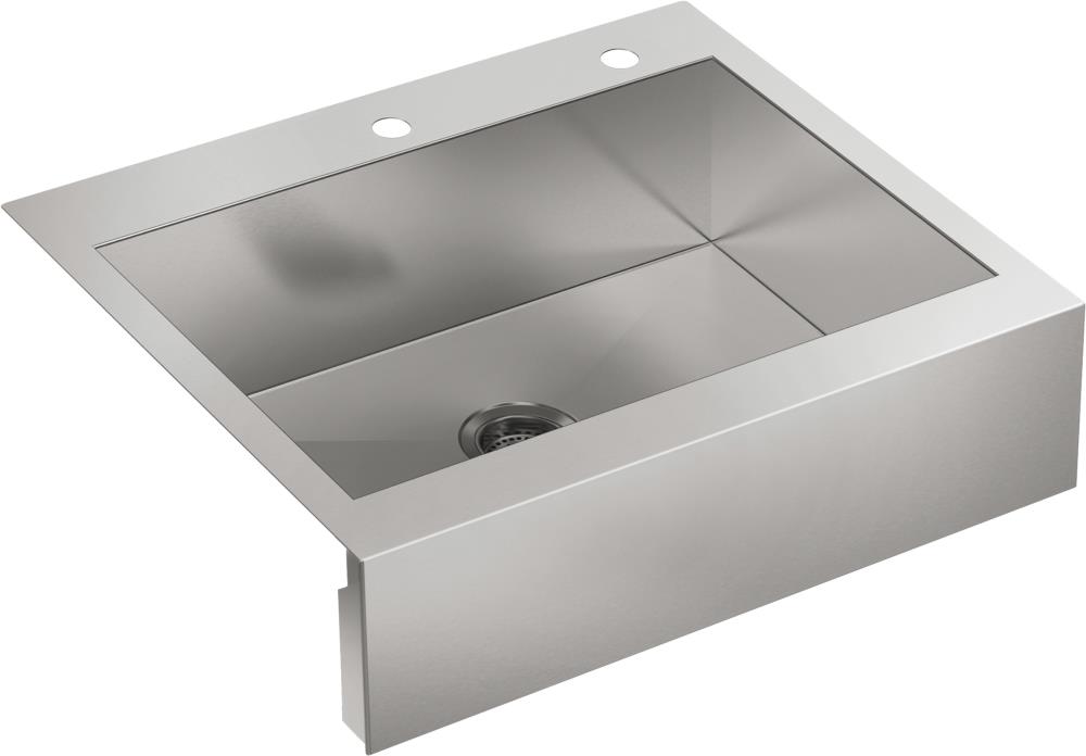 Kohler Vault Farmhouse Apron Front 30 In X 24 25 In Single Bowl 2 Hole Kitchen Sink In The Kitchen Sinks Department At Lowes Com