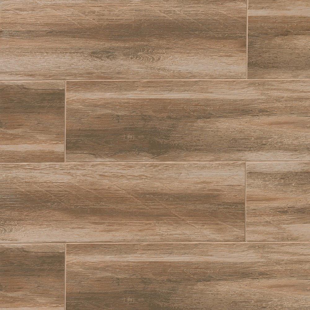 Bedrosians TCRWD2120C Distressed Ciliegia 8-in x 48-in Matte Porcelain Wood Look Tile (10.66-sq. ft/ Carton)