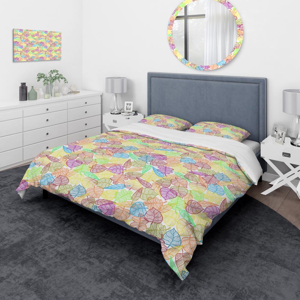 Designart BED18795-Q 3 -Piece Yellow and Gold Queen Duvet cover Set