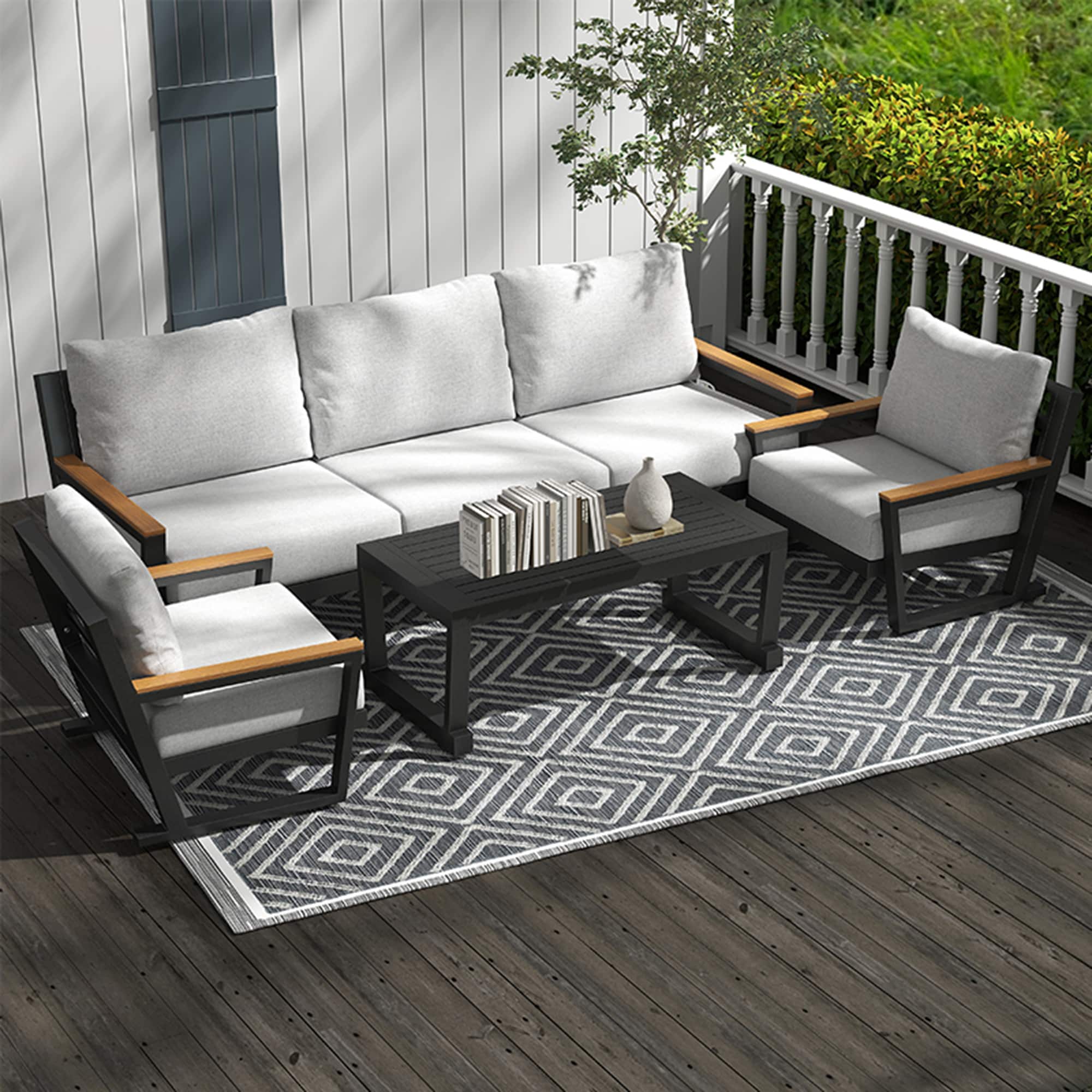 SINOFURN SYA38035GY Patio-Conversation-Sets - View #2