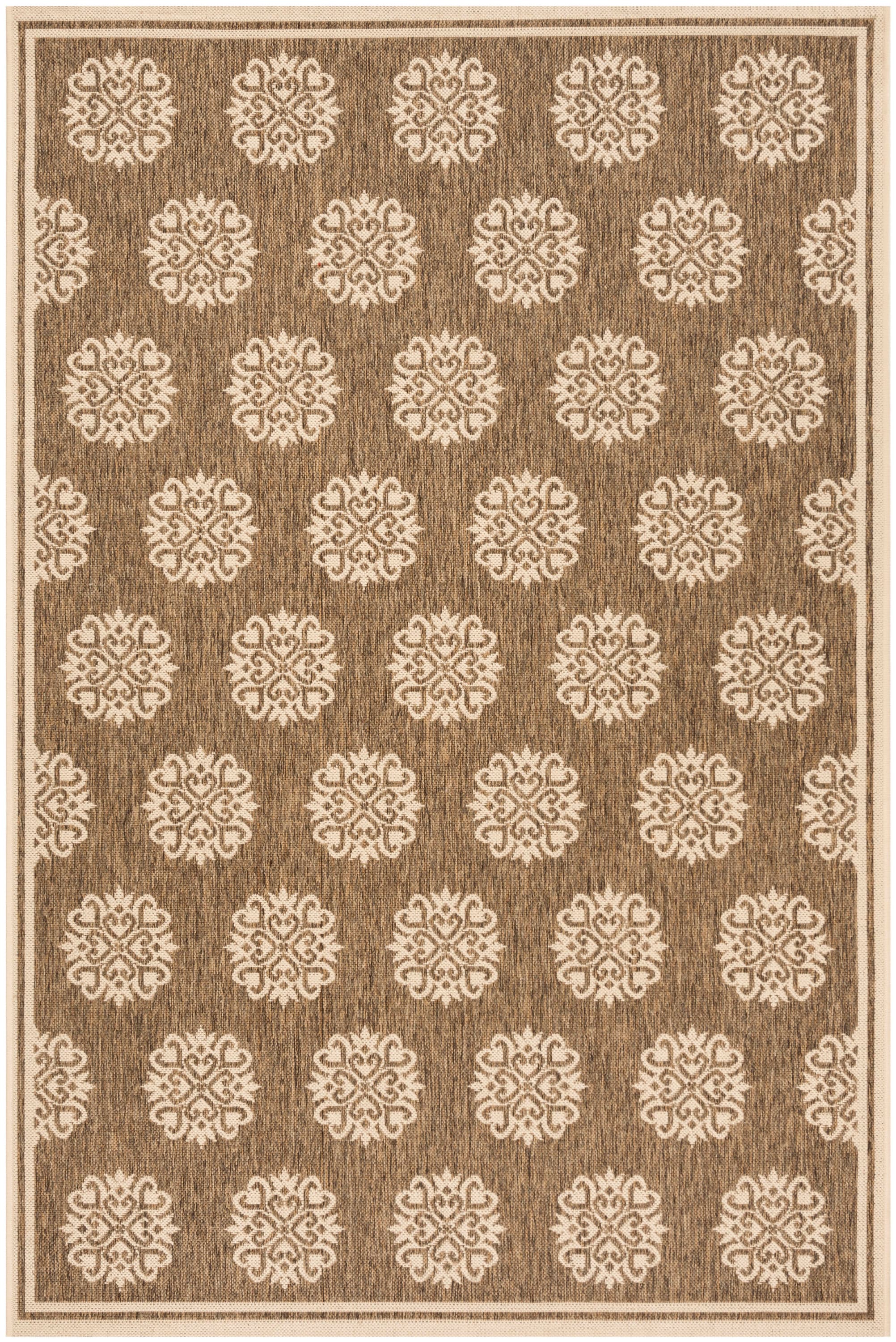 Safavieh BHS181B-5 Beach House Zelda 5 x 8 (ft) Loomed Polypropylene Beige/Cream Rectangular Indoor/Outdoor Abstract Farmhouse/Cottage Area rug