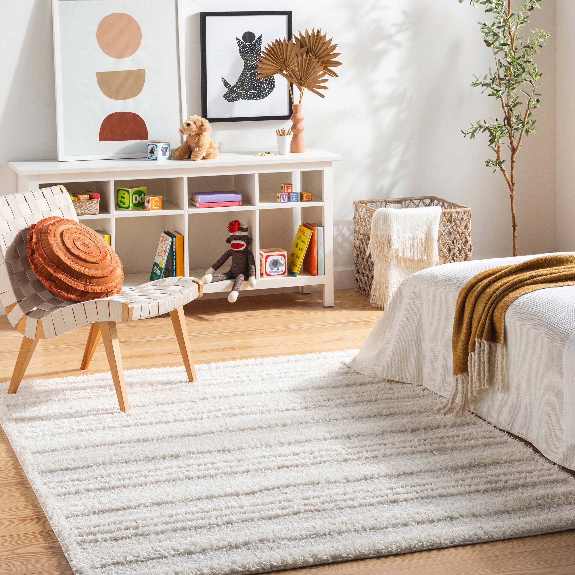 Livabliss RDO2318-71010 Rodos 8 x 10 (ft) Polyester Tan Rectangular Indoor Stripe Area rug