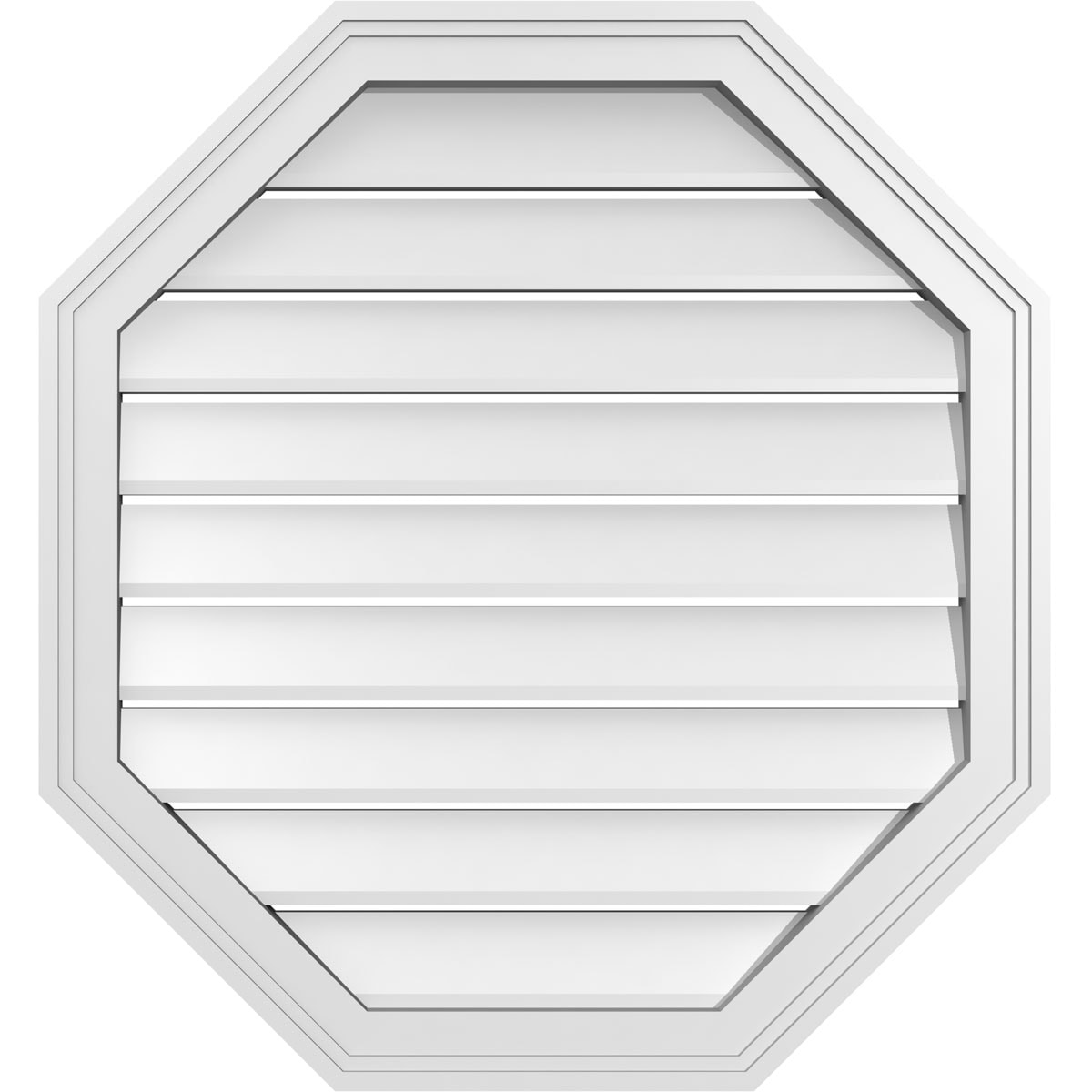 Ekena Millwork GVPOV26X2802SF 26-Inches x 28-Inches Off-white Octagon PVC Gable Louver Vent