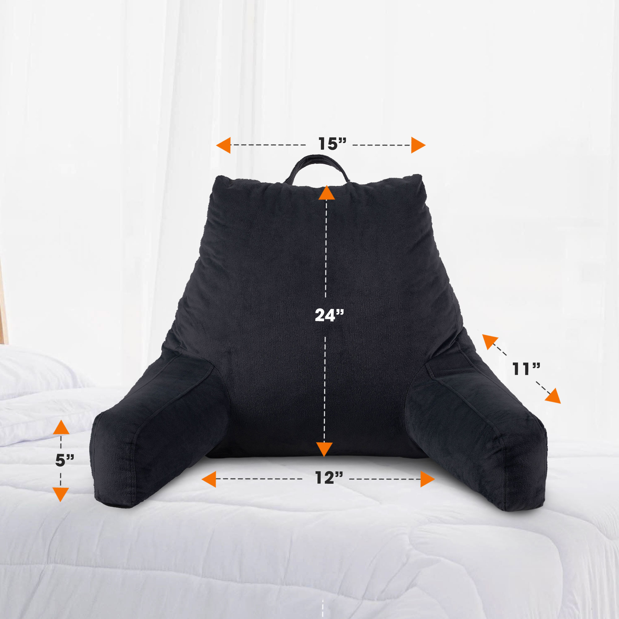 Cheer Collection CC-TVPL-BLK Orthopedic-Pillows-Cushions - View #3