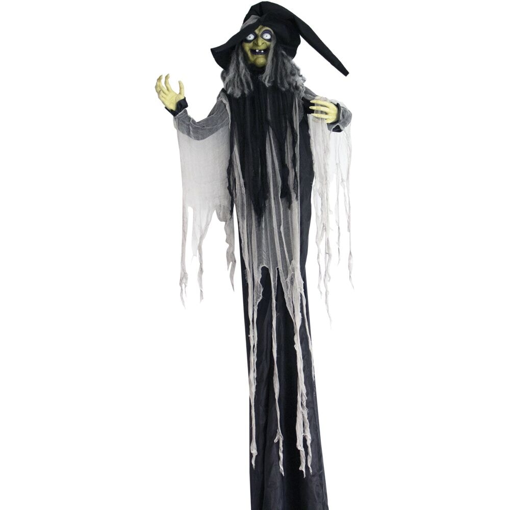 Haunted Hill Farm 9.5-ft Freestanding Talking Lighted Witch Animatronic ...