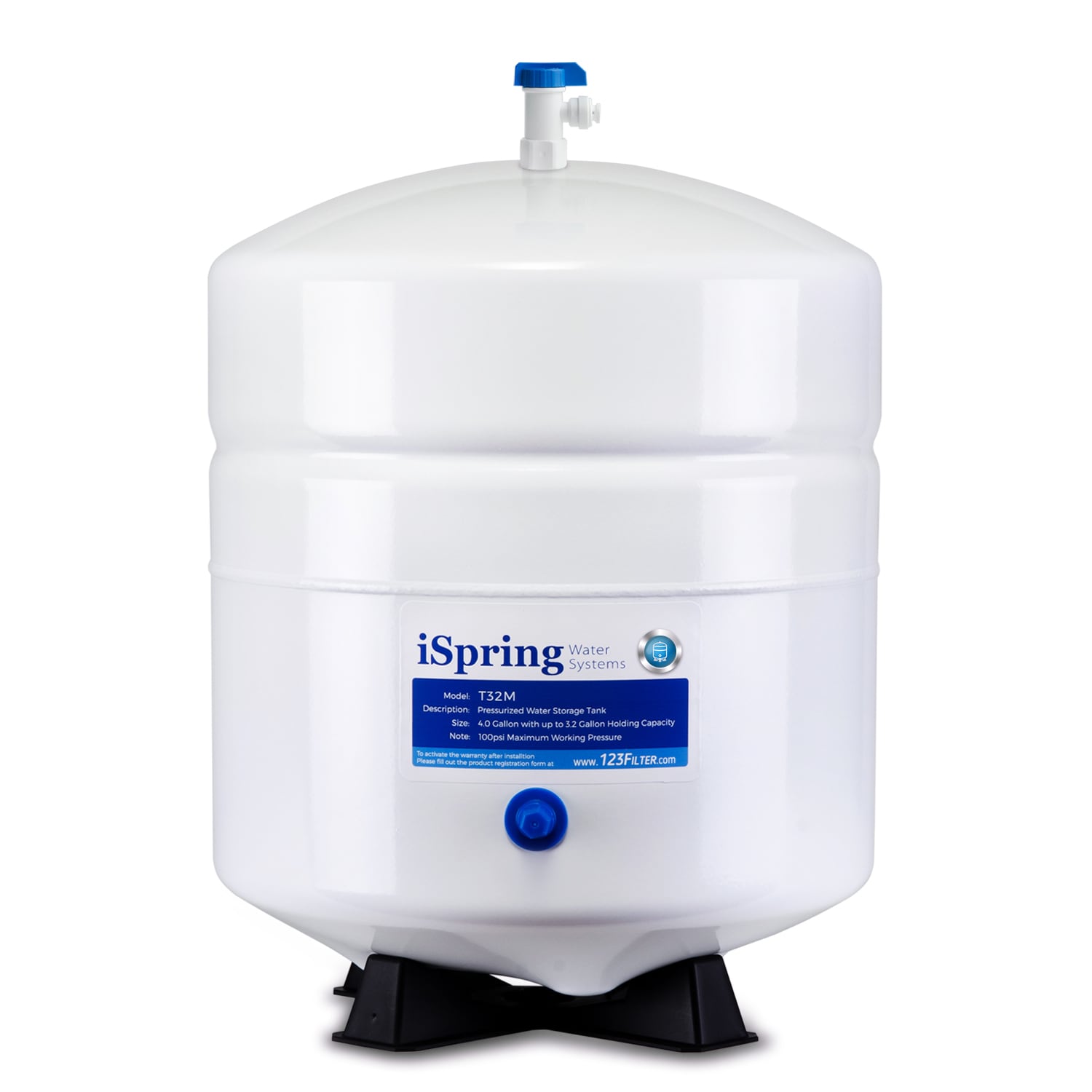 iSpring T32M 3.2 Gallon Residential Pressurized Water Storage Tank for Reverse Osmosis (RO) Systems