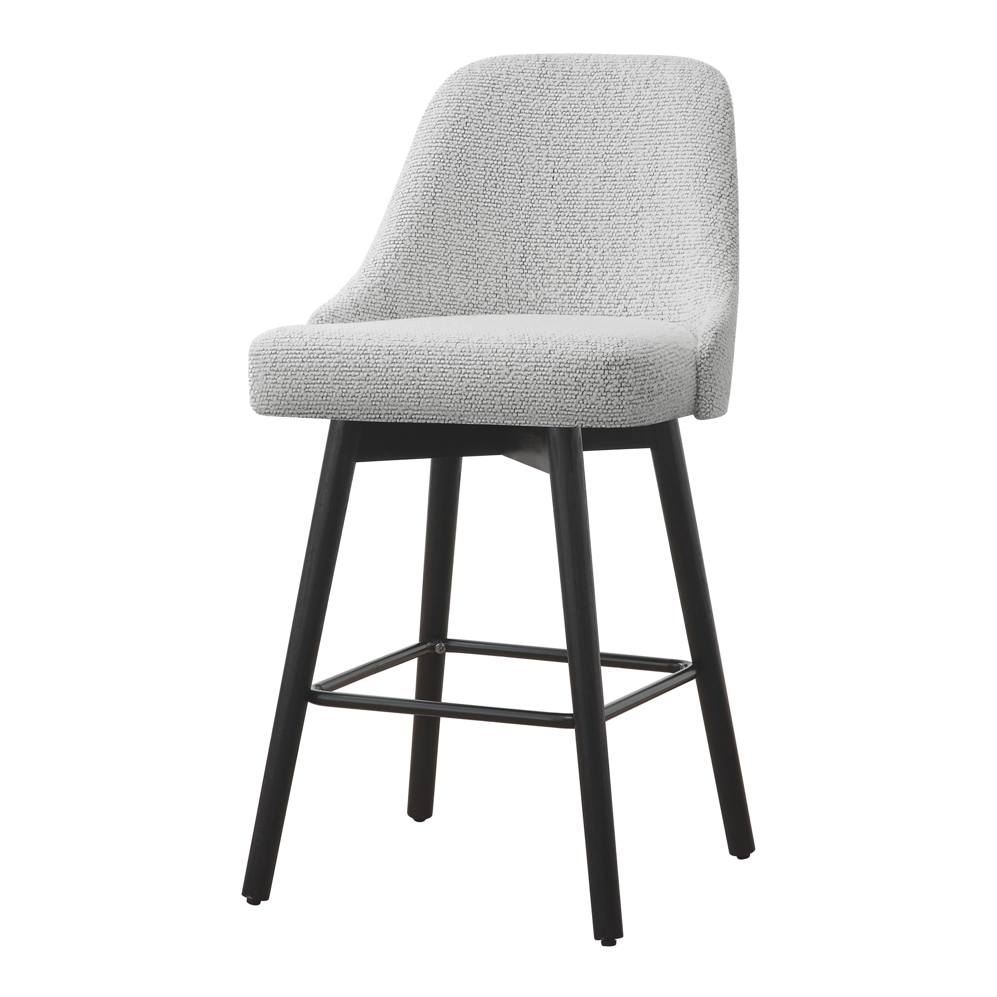 Circle 55 4-LWSBS72021-A3655 4 -Set Cotton 26.4-in H Counter height Square seat Upholstered Swivel Wood Bar Stool and Back
