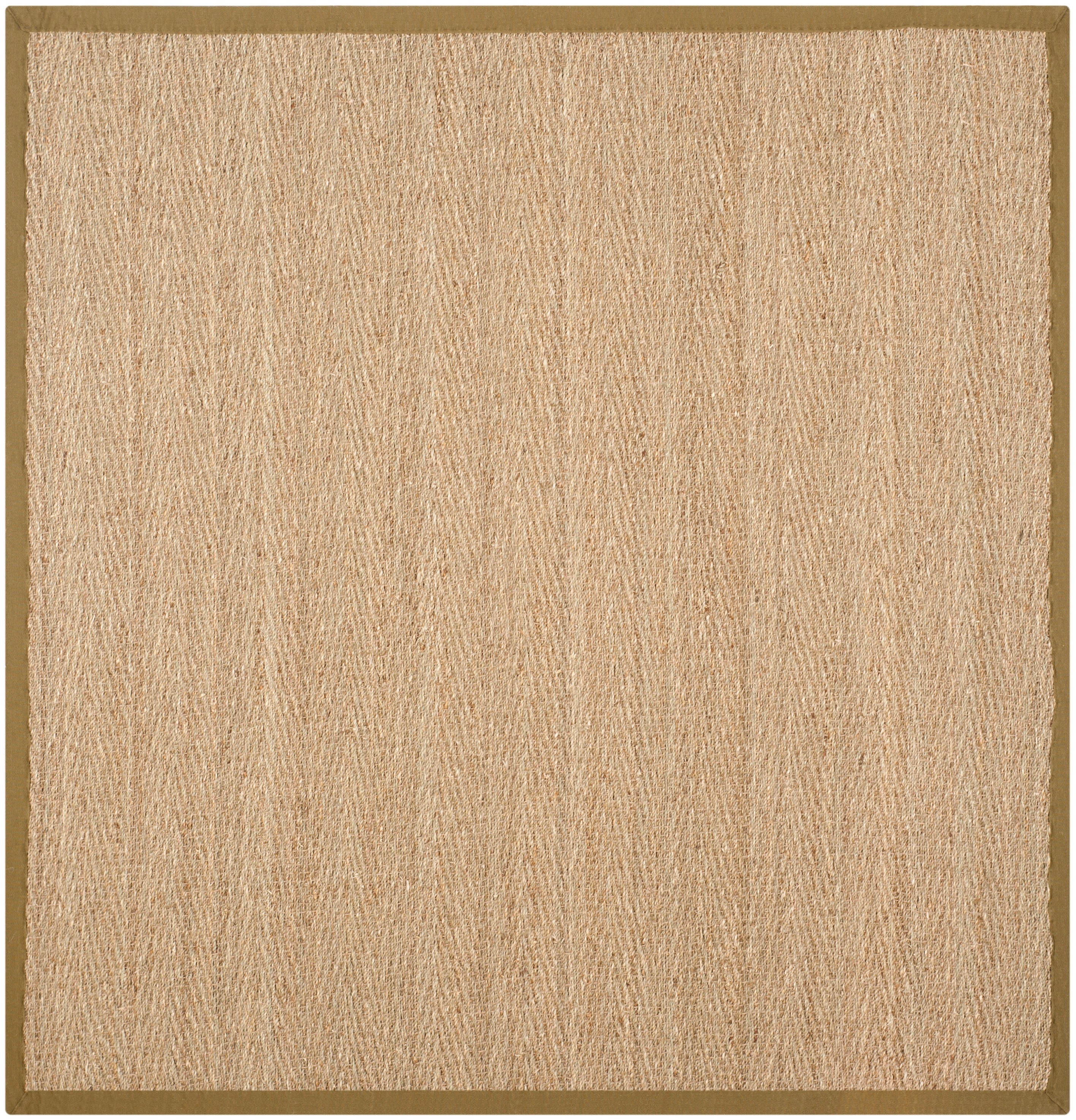 Safavieh NF115G-8SQ Natural Fiber Montauk 8 x 8 (ft) Loomed Seagrass Natural/Olive Square Indoor Chevron Coastal Area rug