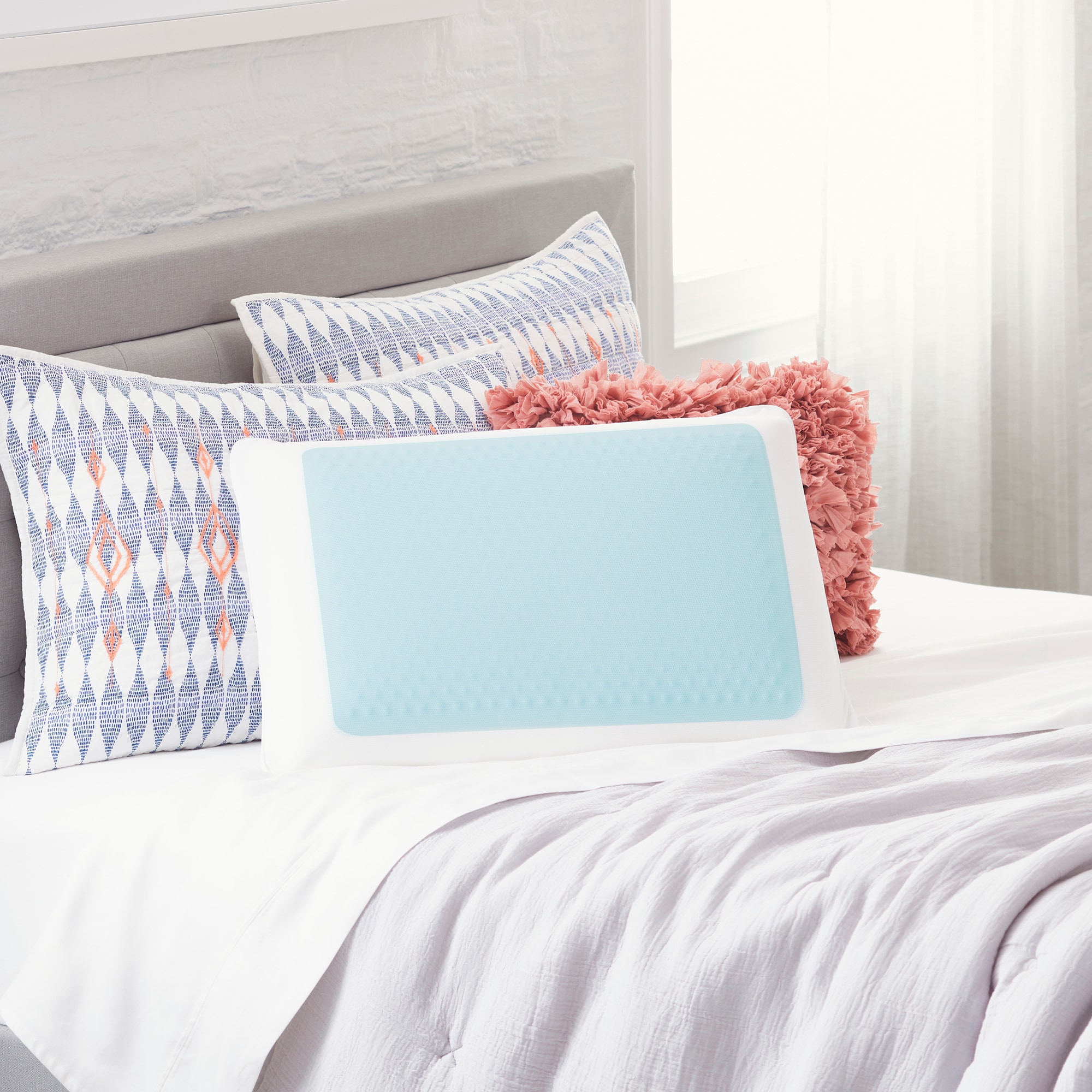 Comfort Revolution Standard Medium Gel Memory Foam Bed Pillow in