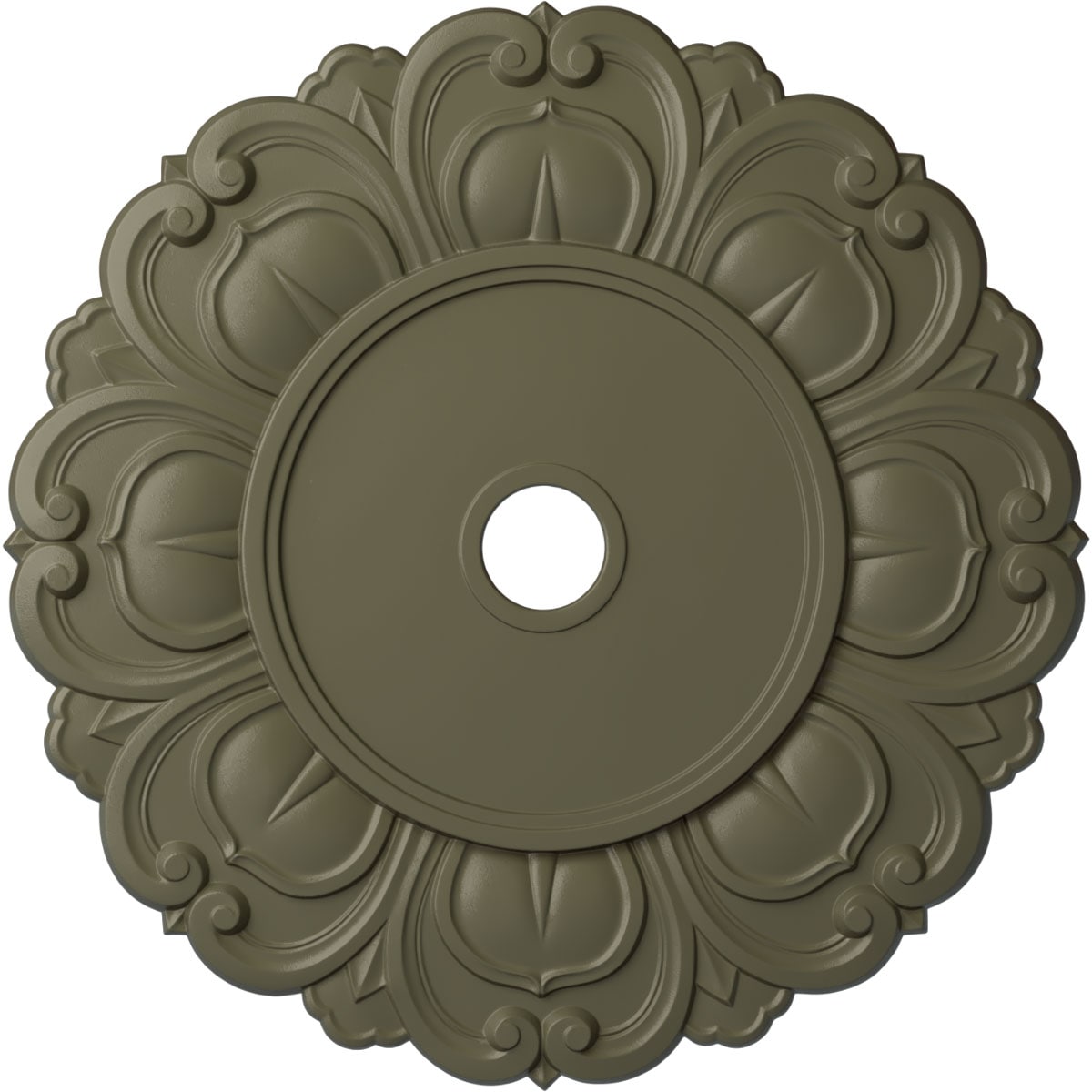 Ekena Millwork CM32ANSSF Angel 32.25-in W x 32.25-in L Painted Spartan Stone Polyurethane Whole Ceiling Medallion
