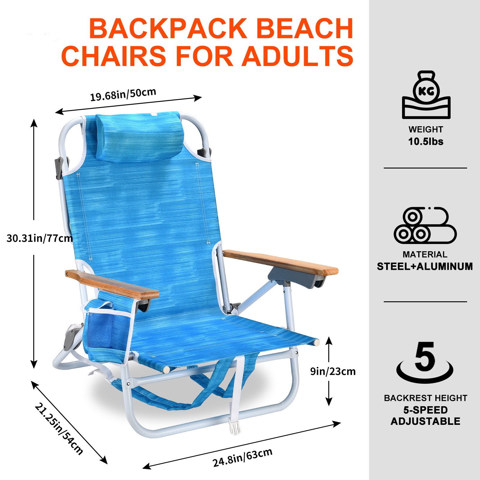 Kahomvis BEACH-QP109-226 Beach-Camping-Chairs - View #2