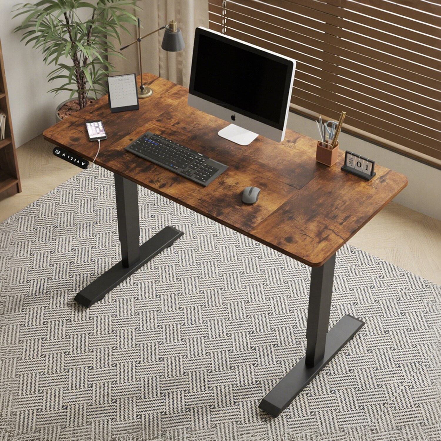 LUCKY ONE 55-in Brown Modern/Contemporary Standing desk
