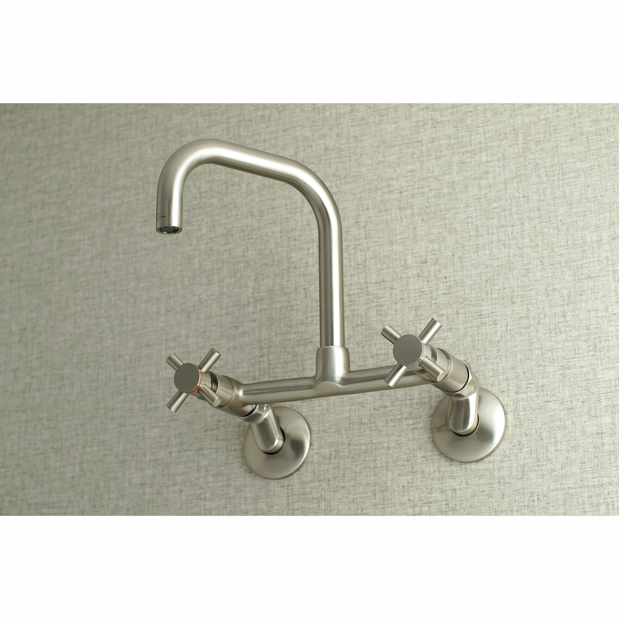 Kingston Brass WLKS413SN Concord Brushed Nickel Double Handle Wall-mount Kitchen Faucet