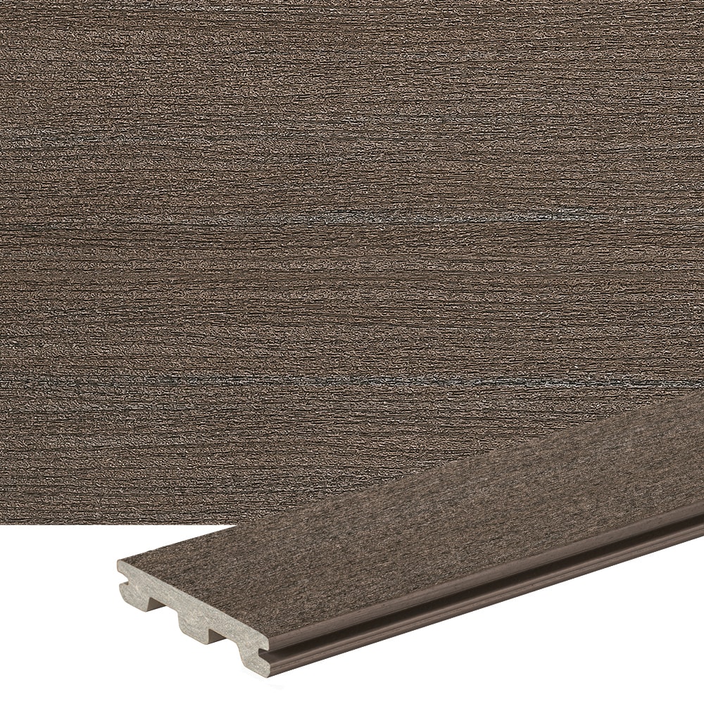 TimberTech PRGV5416DC Prime+ 1-in x 6-in x 16-ft Dark Cocoa Grooved Composite Deck board