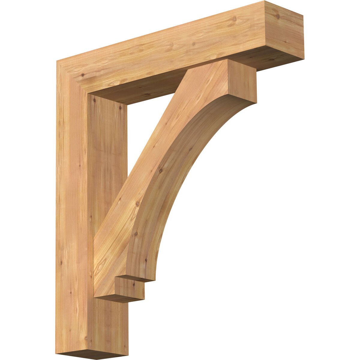 Ekena Millwork 1462794 Imperial Block Smooth Bracket with Offset Brace Western Red Cedar Wood Standard Bracket