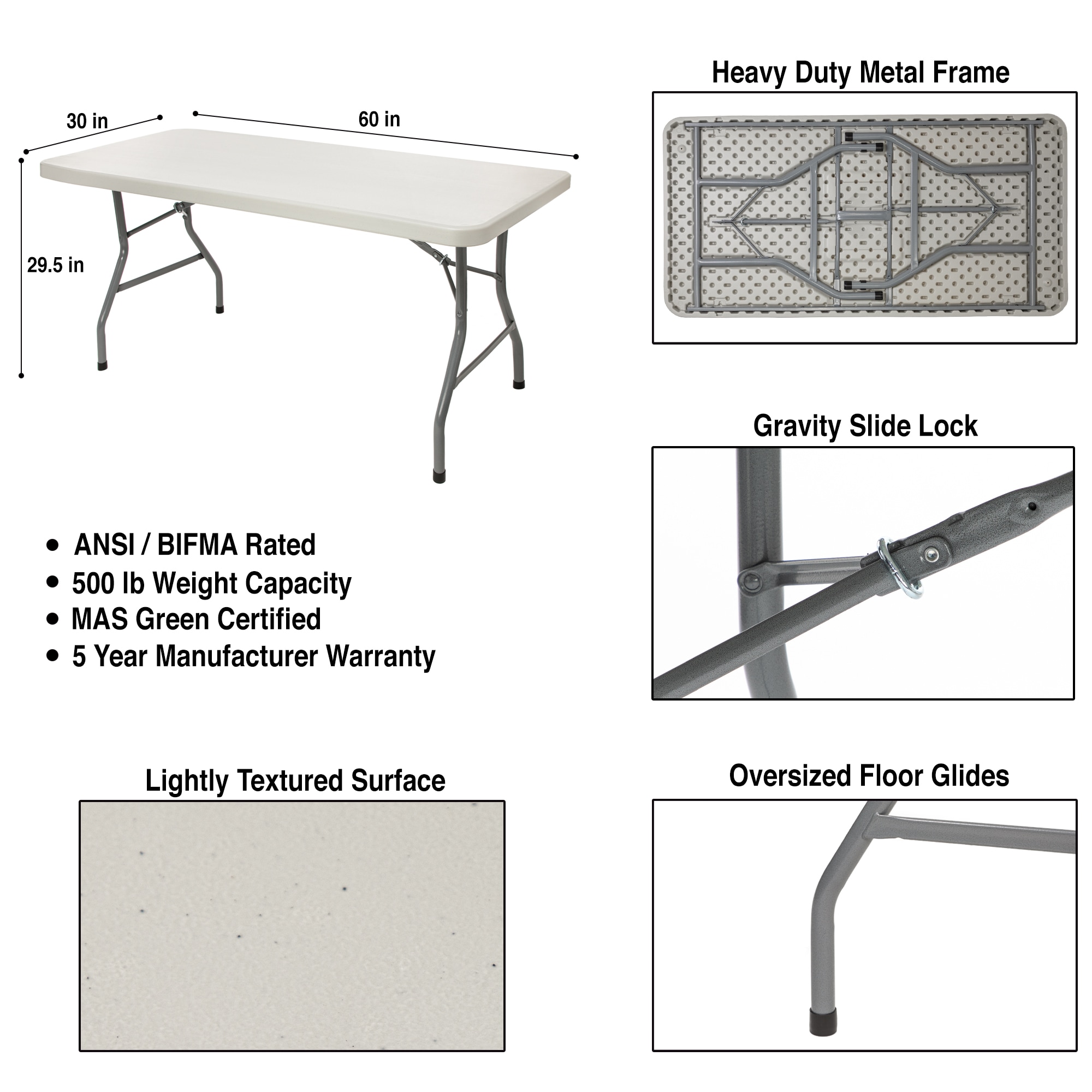 Hampden Furnishings HMDST3060 Folding-Tables - View #5
