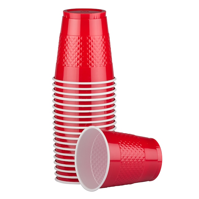 JAM Paper 20-Count 12 oz Red Plastic Disposable Cups in the