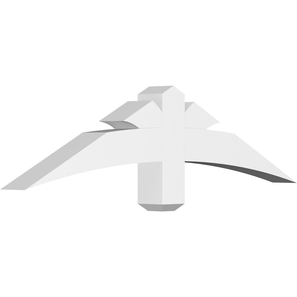 Ekena Millwork GBP048X12X0404DAV00 Davenport White PVC Gable bracket