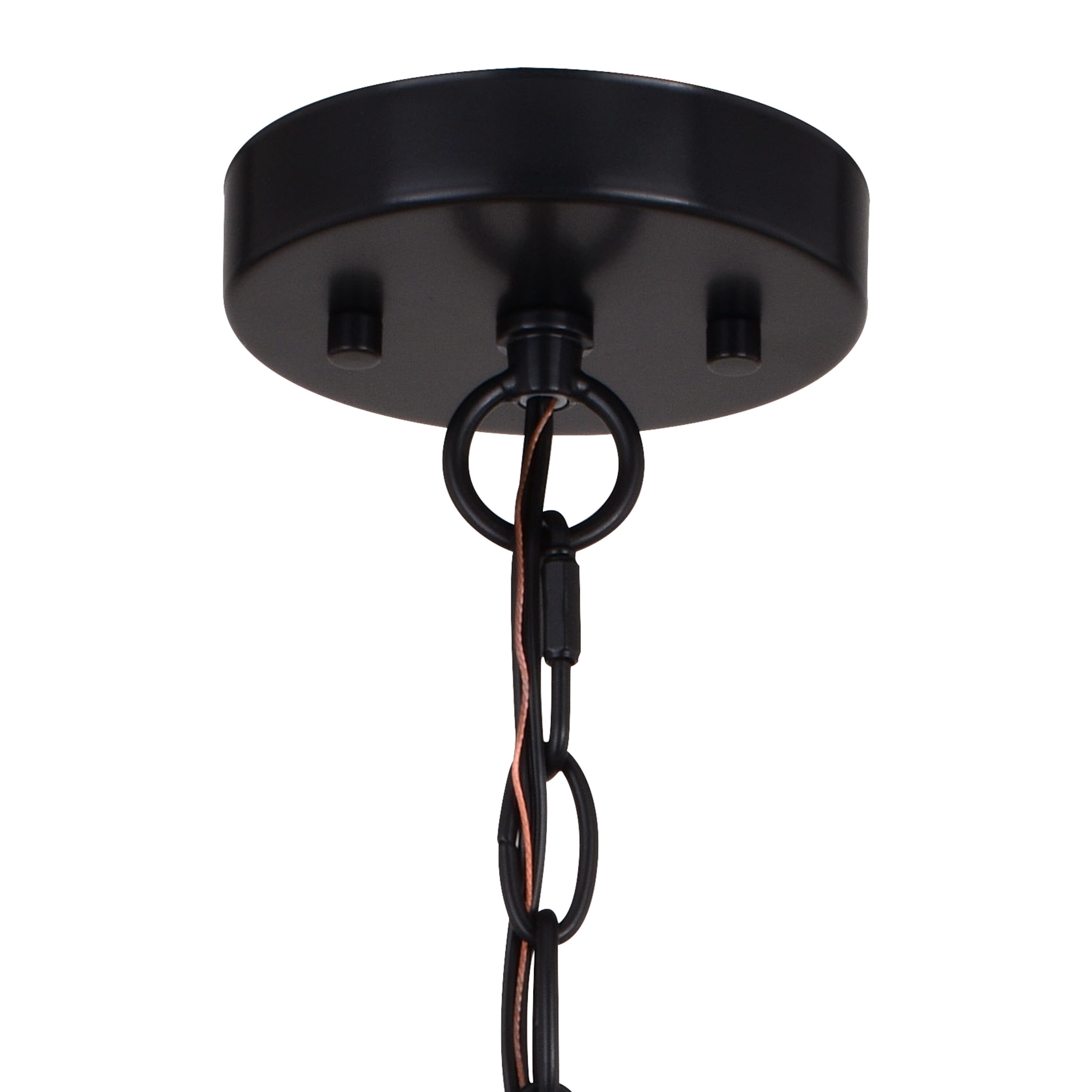 Burien 18" Black and Washed Ash Farmhouse Drum Pendant Light