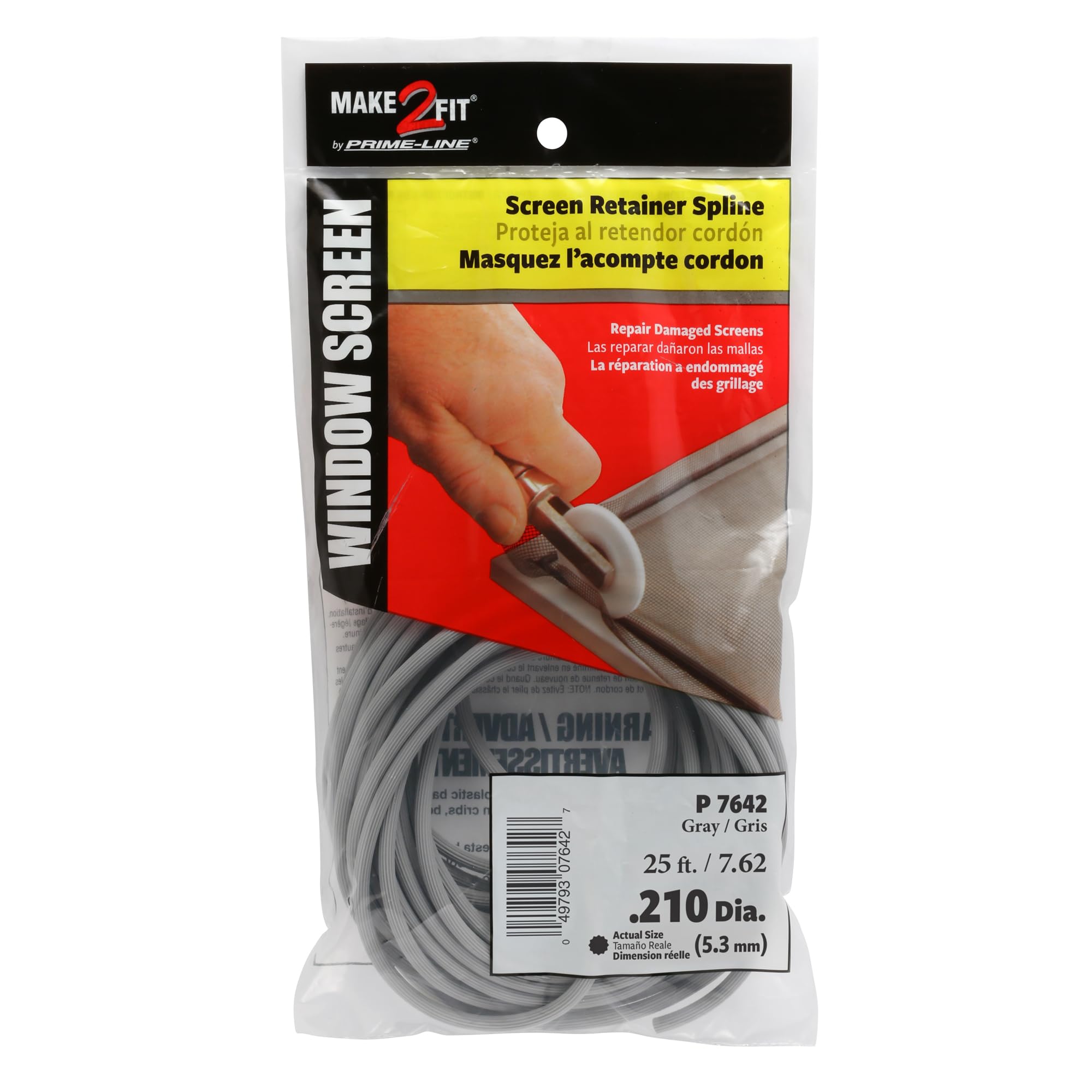  P 7642 Screen Retainer Spline 0.210 In. 25 ft. Gray (1 Roll)