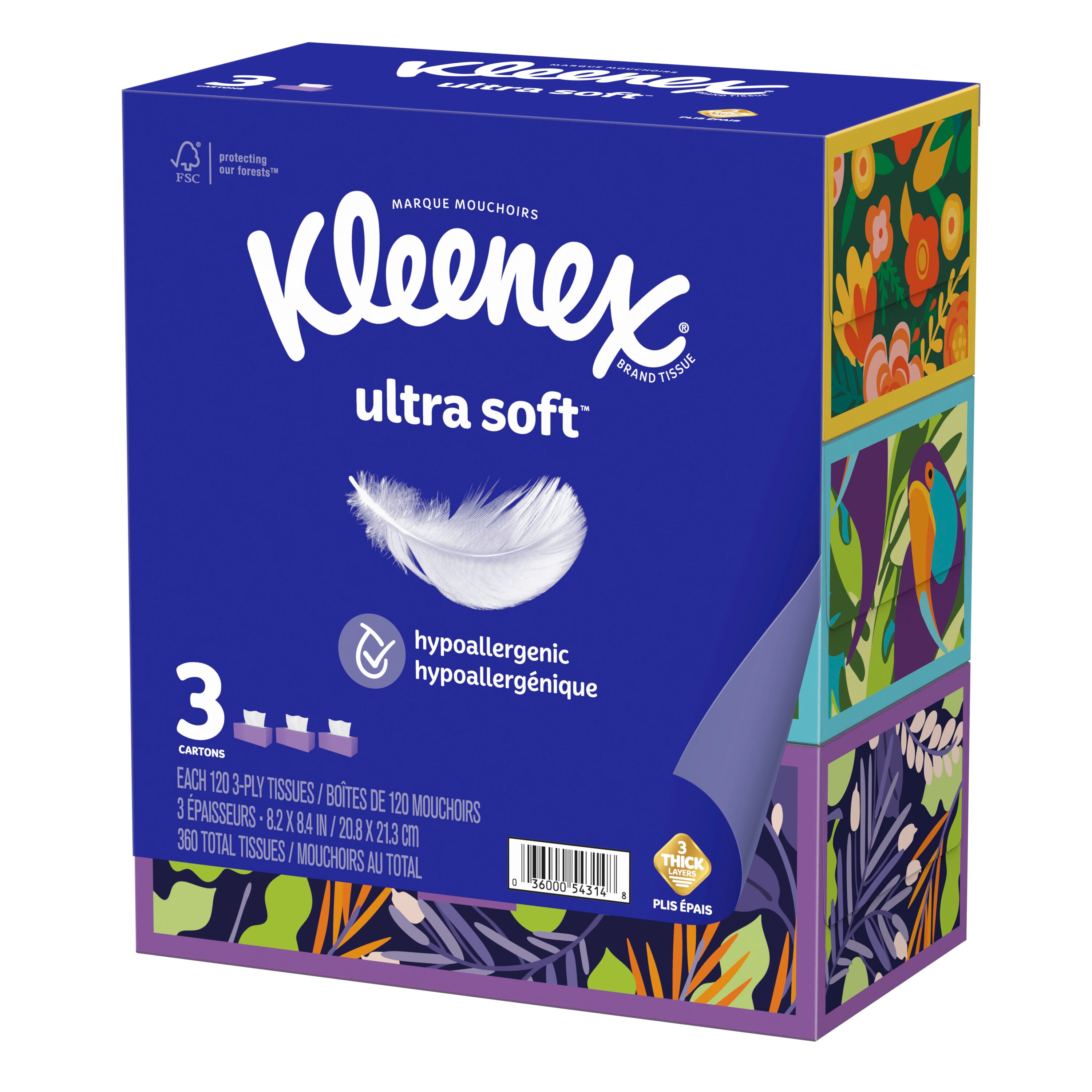  Kleenex Ultra Soft Facial Tissues, Cube Box, 50 Tissues per  Cube Box, 4 Packs : Health & Household