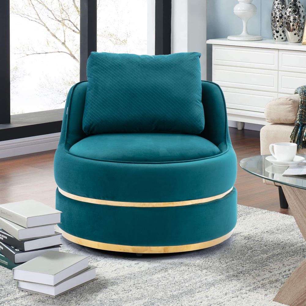 Modern Teal Velvet Accent Chair at Lowes.com