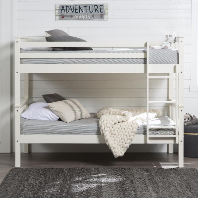 Walker Edison White Twin Over Bunk, Bunk Beds That Turn Into Twins
