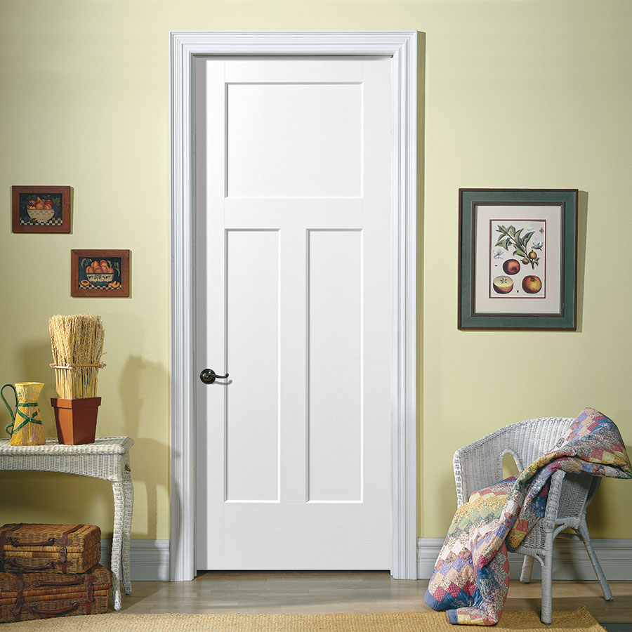 Masonite Classics 24-in X 80-in (Primed) 3-Panel Craftsman Hollow Core ...