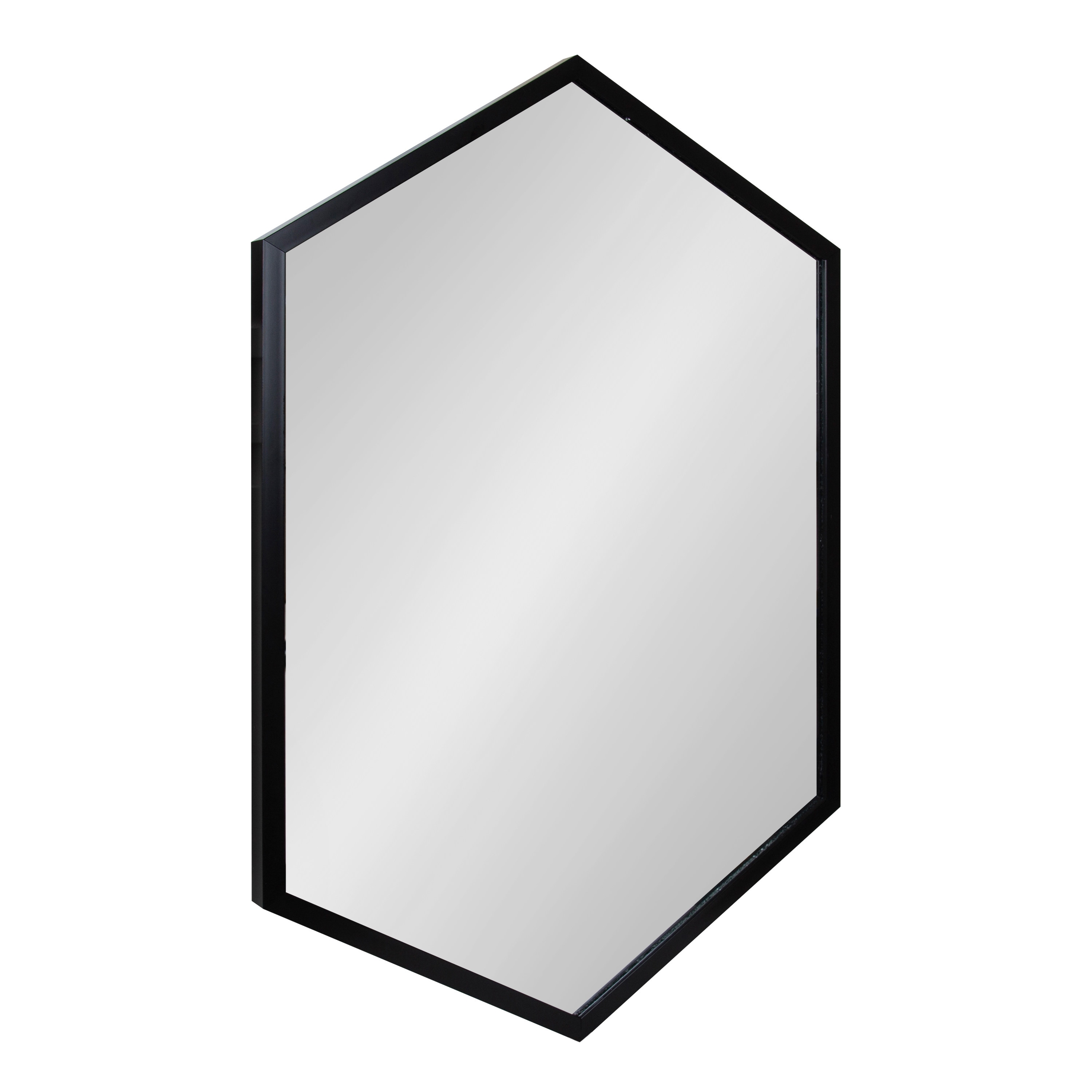 Kate and Laurel 218777 Laverty 24-in W x 36-in H Hexagon Black Framed Wall Mirror