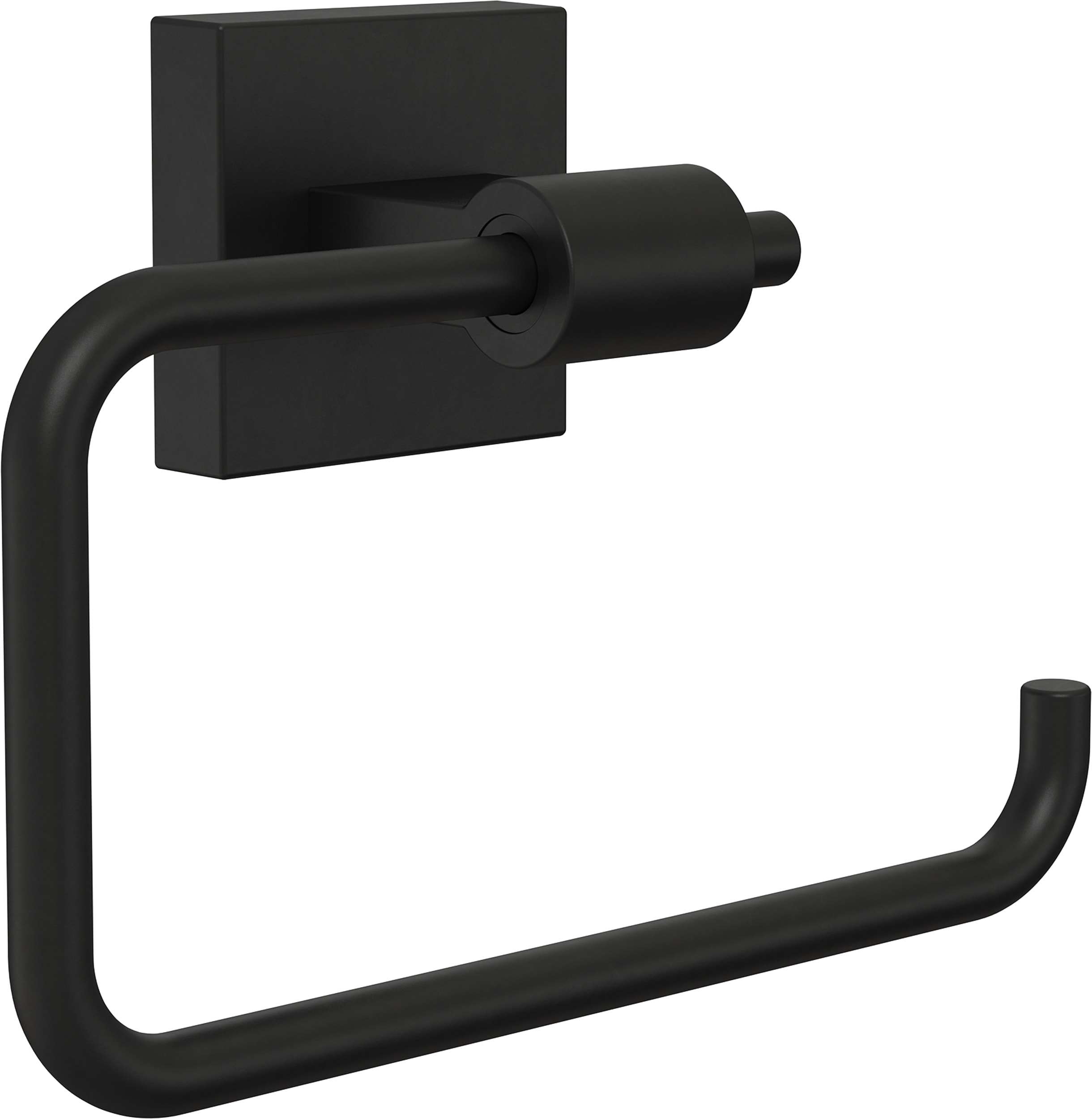 Franklin Brass MAX50-FB Maxted Matte Black Wall mount Euro Toilet Paper Holder 1 -Rolls with Storage