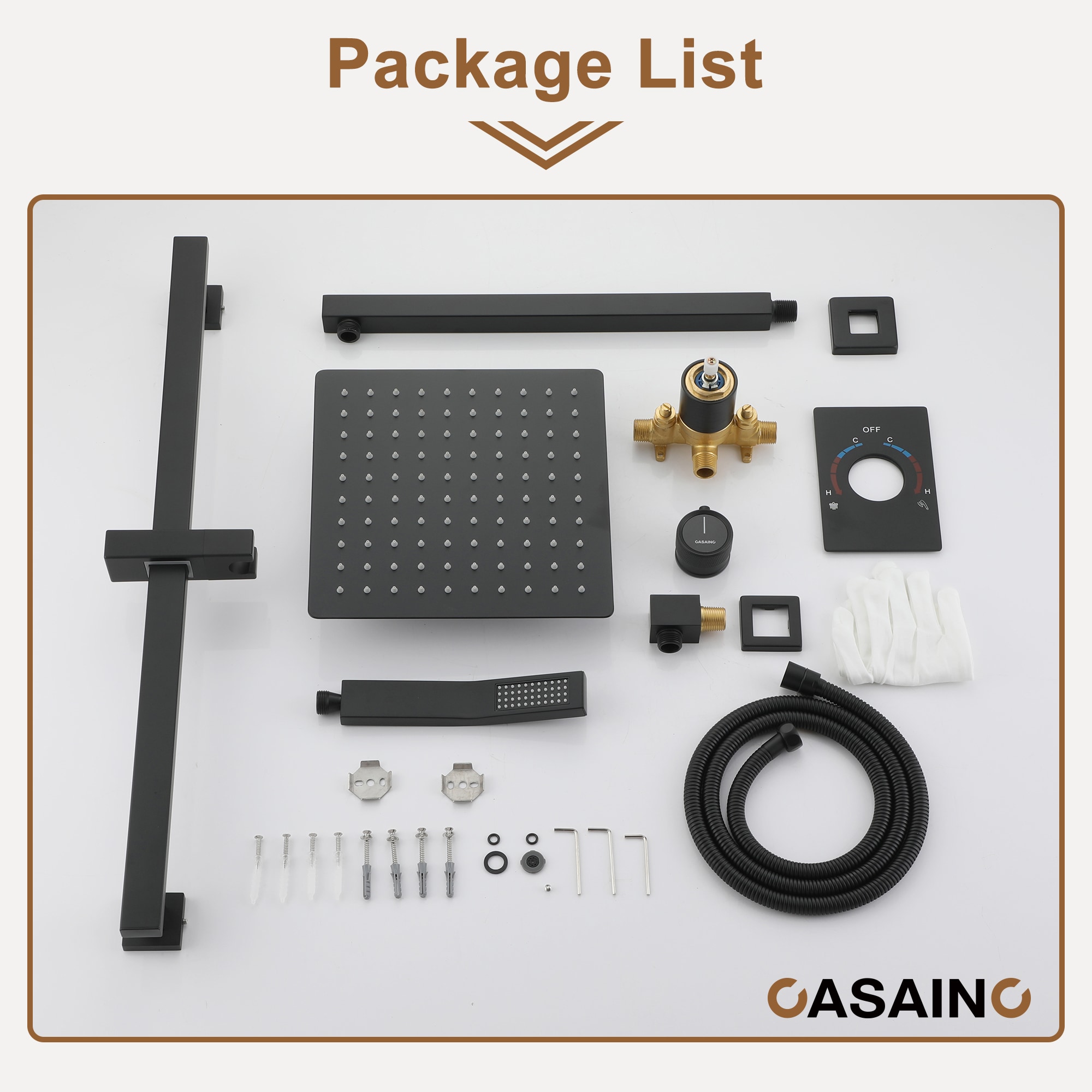 CASAINC KCHS0014-10MB Showerhead-Bar-Panels - View #6
