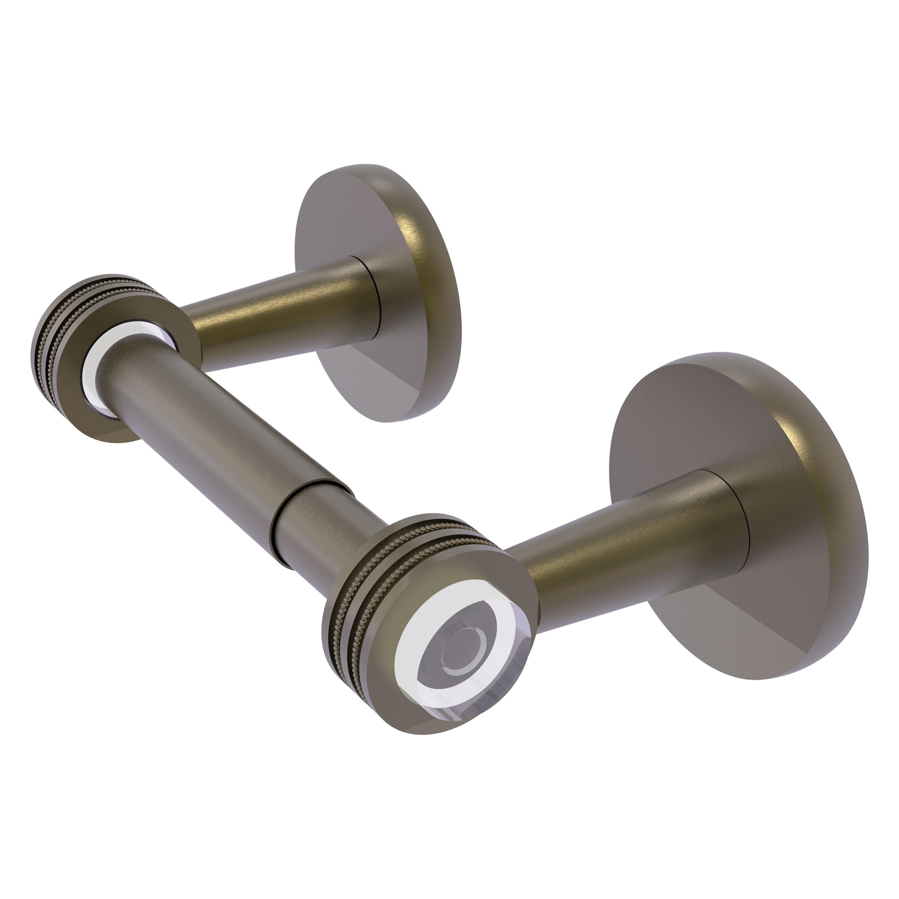 Allied Brass CV-24D-ABR Clearview Antique Brass Wall mount Double post Toilet Paper Holder 1 -Rolls