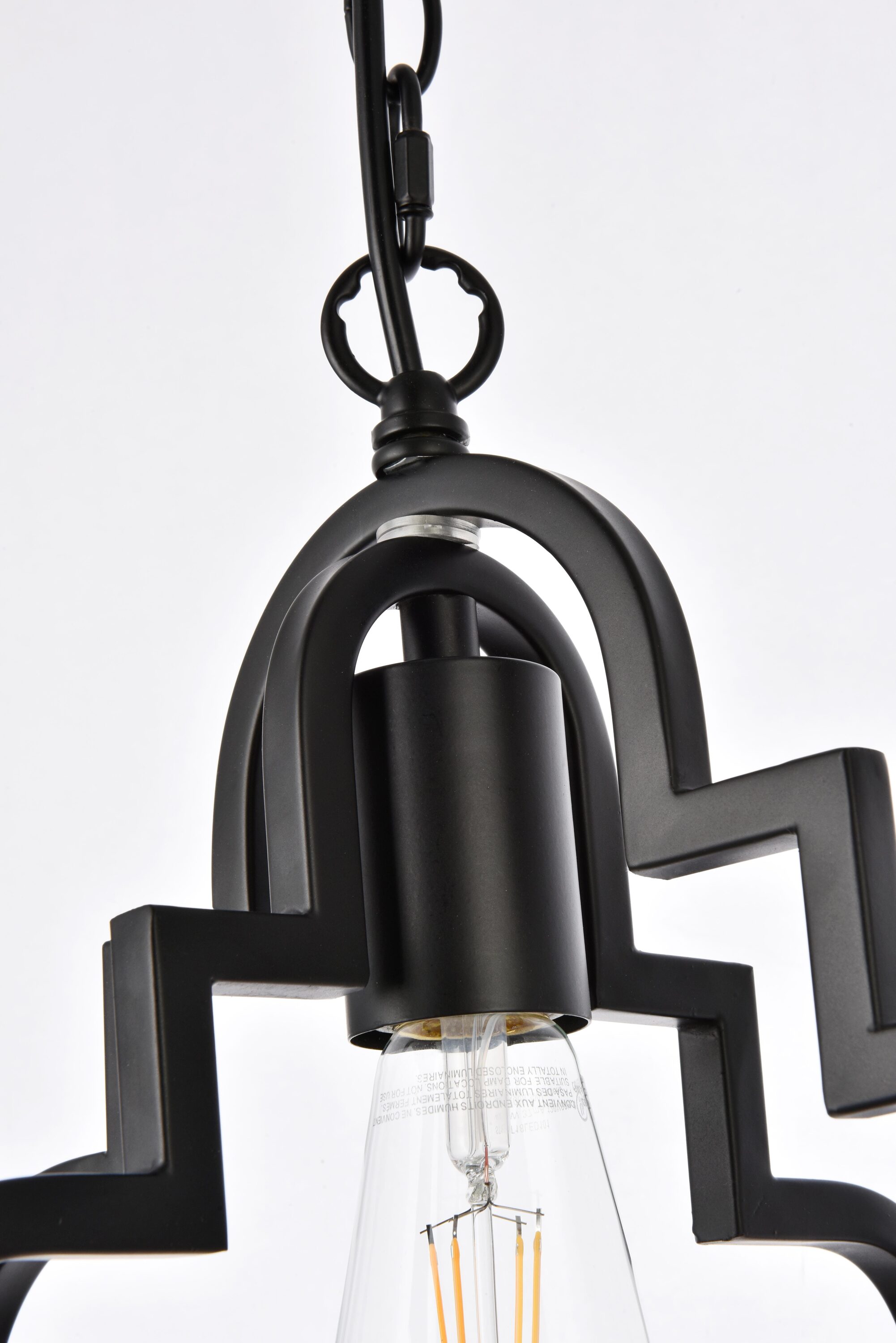 Elegant Black Iron Adjustable Pendant Light Fixture