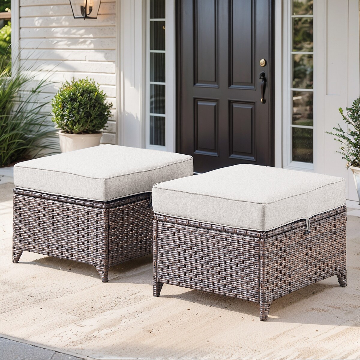 Rilyson Skinny 2 Brown Steel Ottoman FSLRBR40 2 at Lowes
