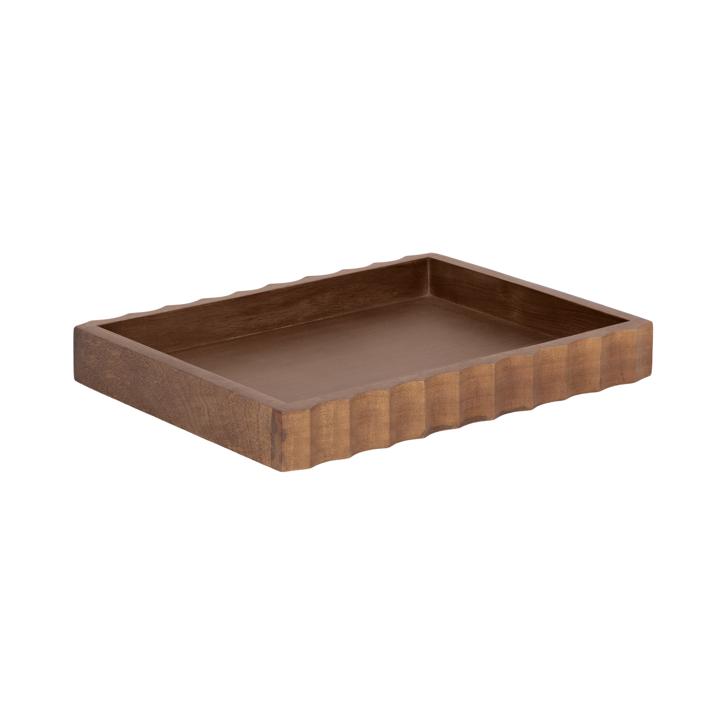 Kate and Laurel 227592 Lissi 12.00-in x 16.00-in Walnut Brown Rectangle Serving tray