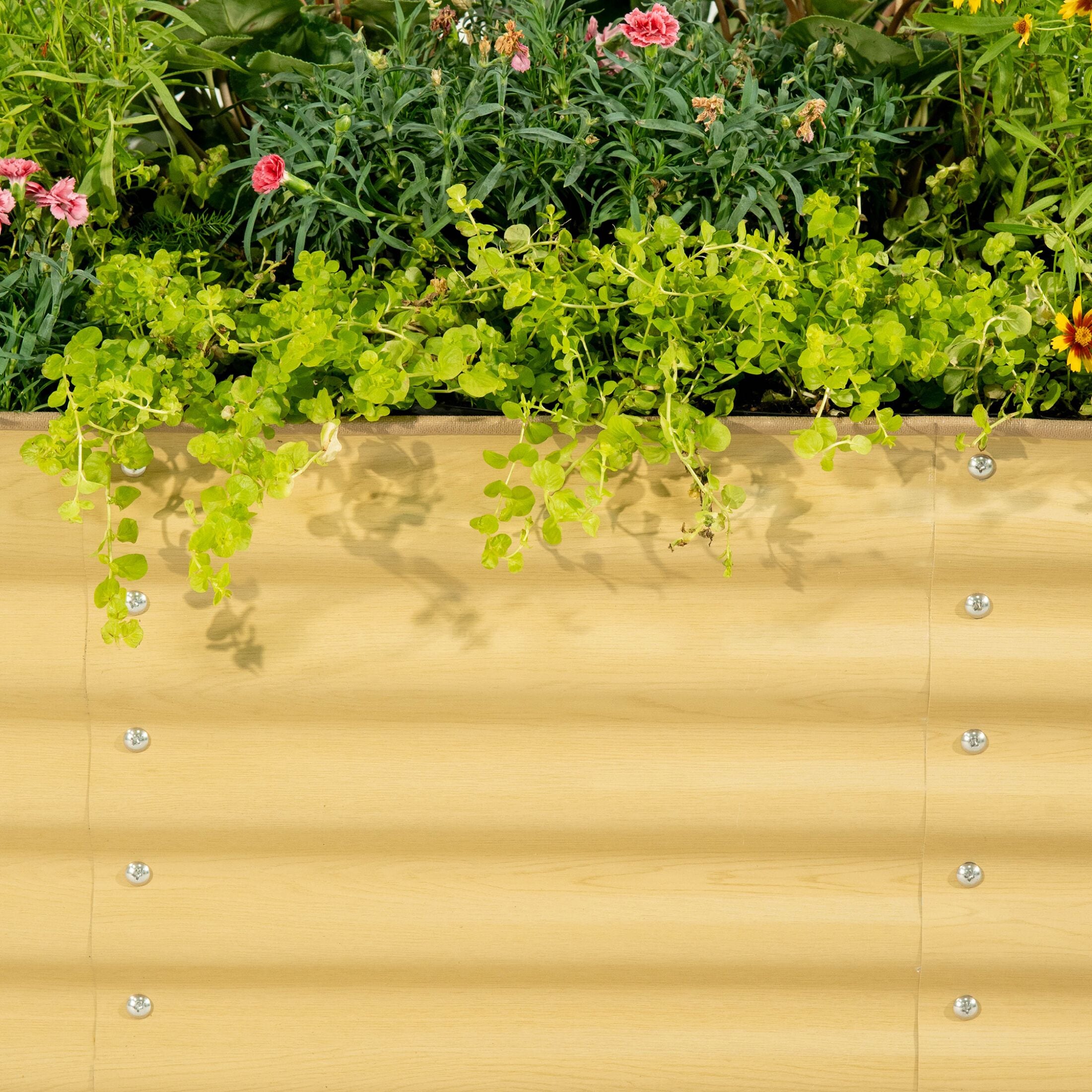 Sunlit Oak 17" Tall Modular Metal Outdoor Raised Garden Bed