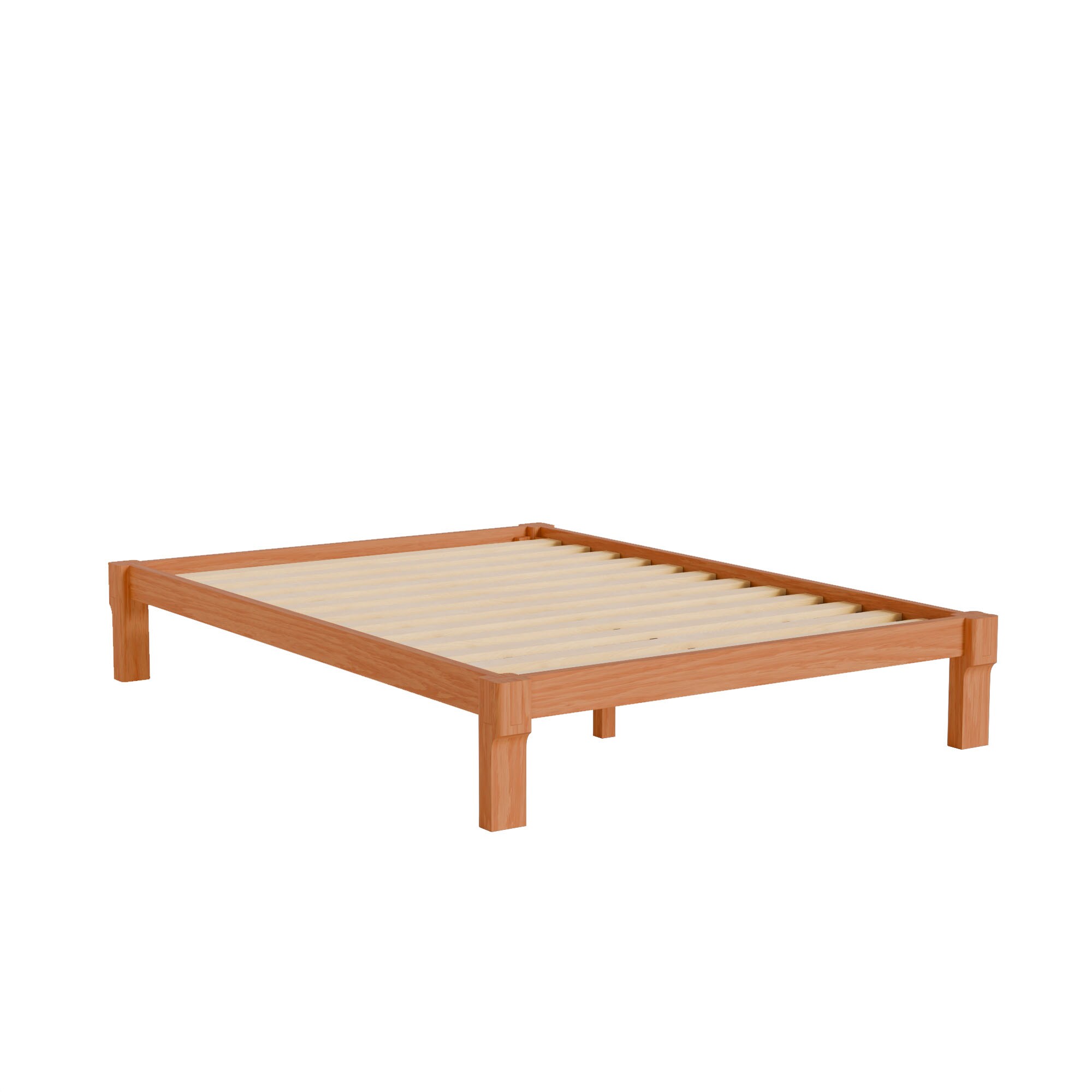 FlexiSpot Kana Mortise-and-Tenon Solid Wood Platform Bed Full Oak