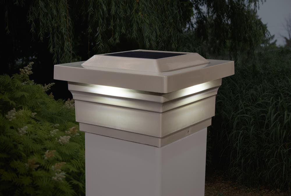 Classy Caps 5-in x 5-in Majestic 15-Lumen 1-Watt Tan Solar LED Outdoor ...