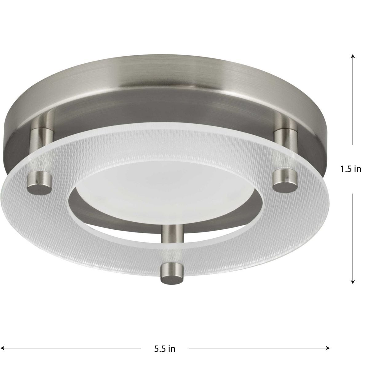 Brushed Nickel Glass LED Flush Mount Light, 6.62"