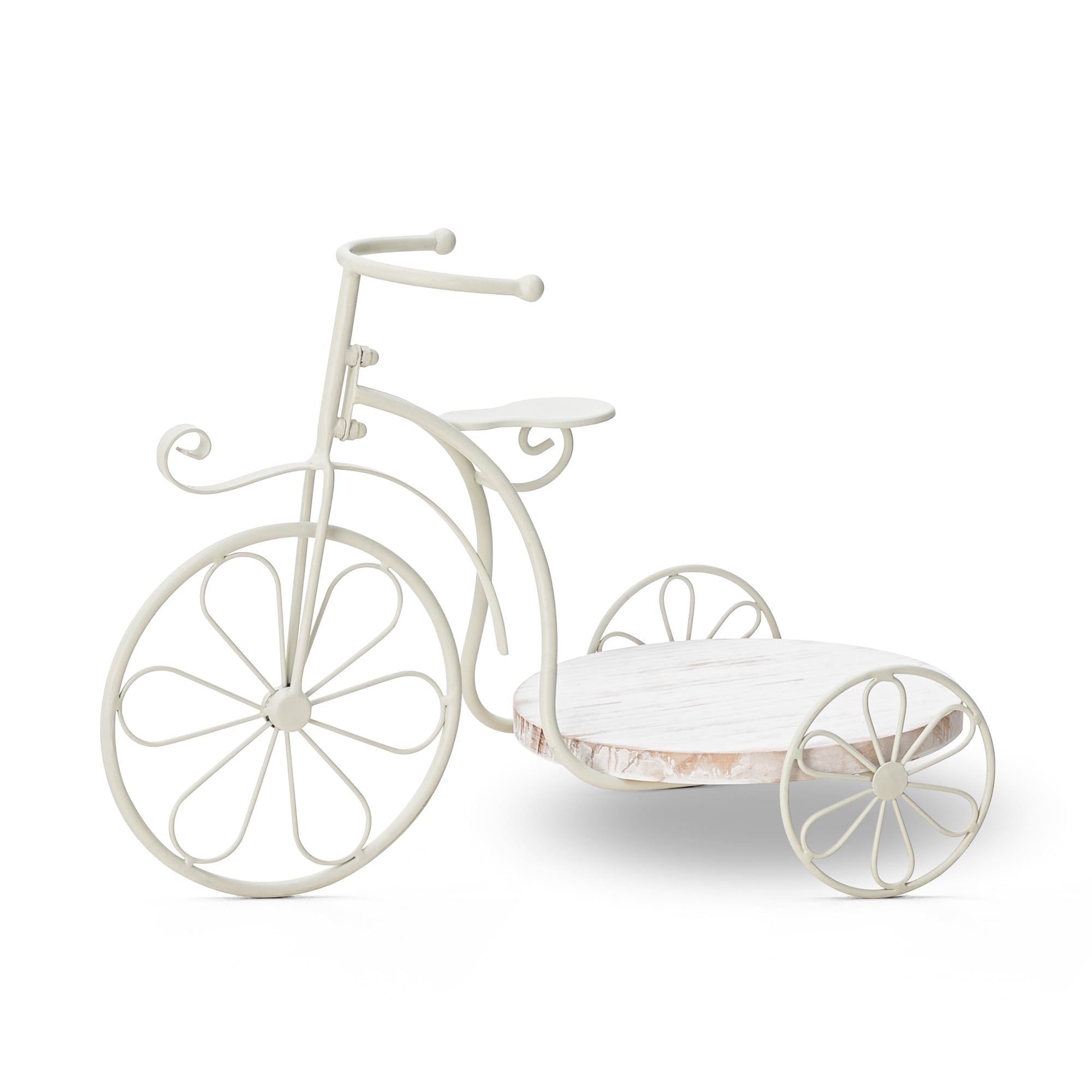 Glitzhome 2007200060 13-Inches H x 18-Inches W White Indoor/Outdoor Novelty Steel Plant Stand