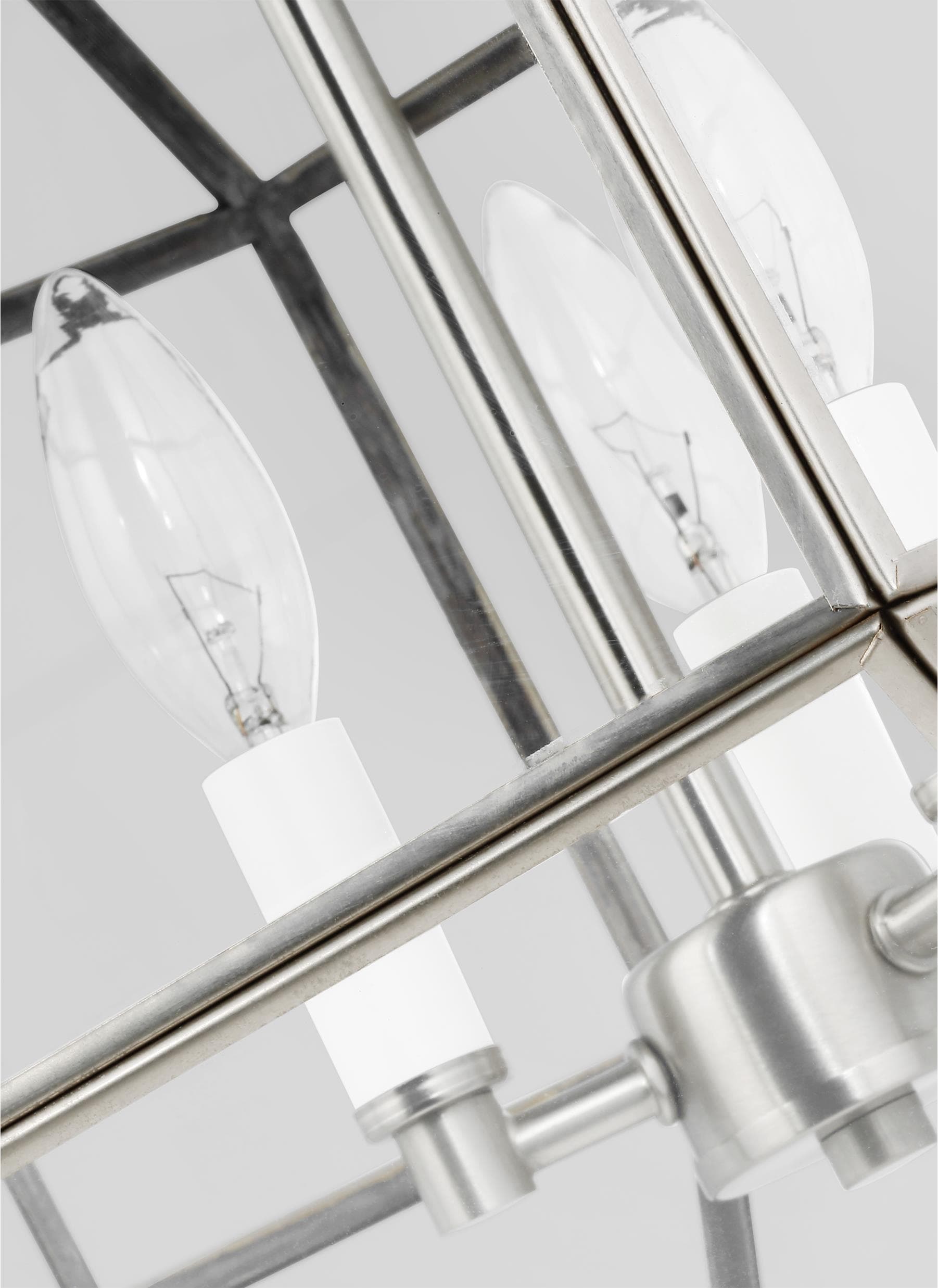 Brushed Nickel Glass Jar Indoor/Outdoor Lantern