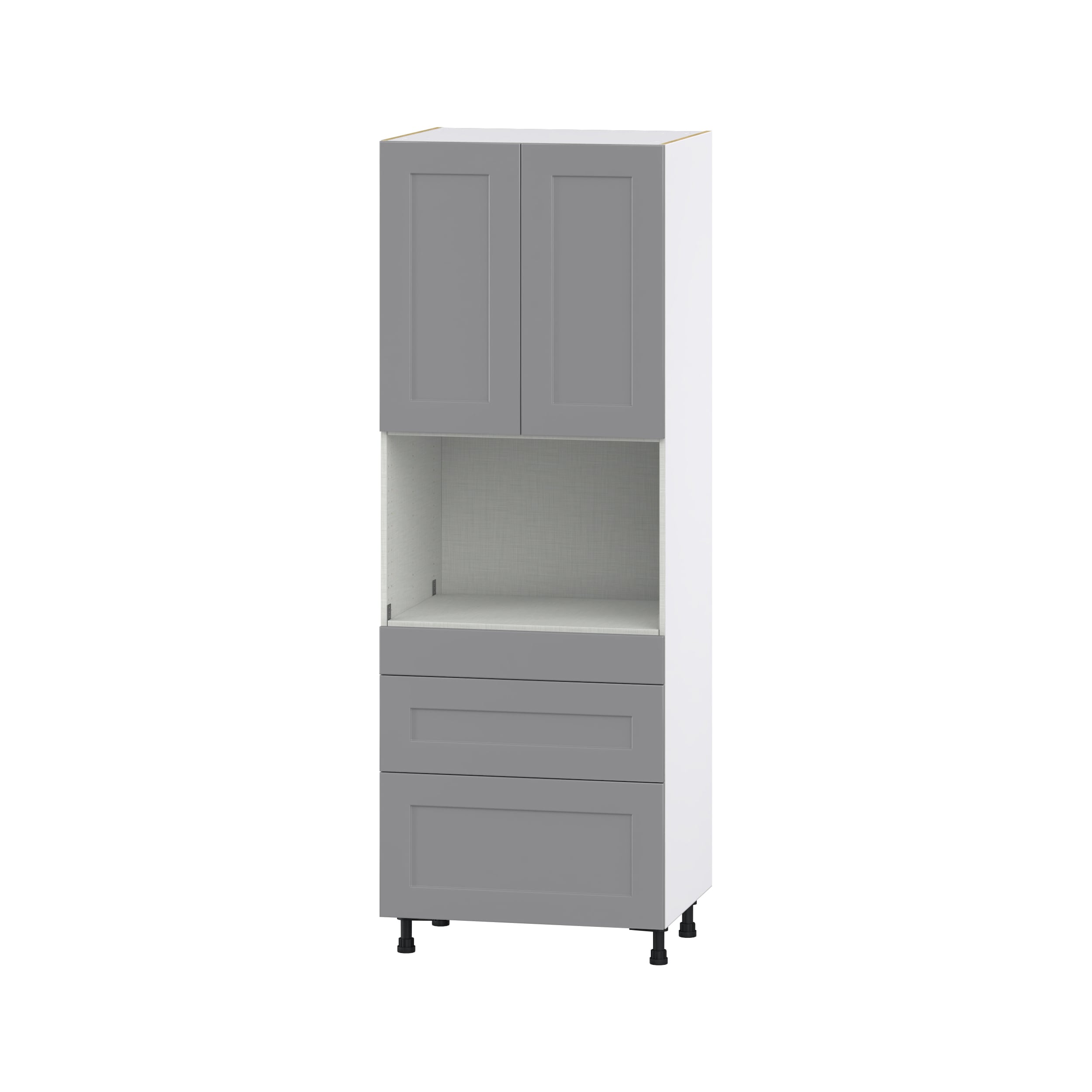 Hugo&Borg DSTM3D3084.5-BM Beaumont 30-in W x 84.5-in H x 24-in D Slate Gray 3 -Drawers Pantry Fully assembled Cabinet (Flat Panel Shaker)